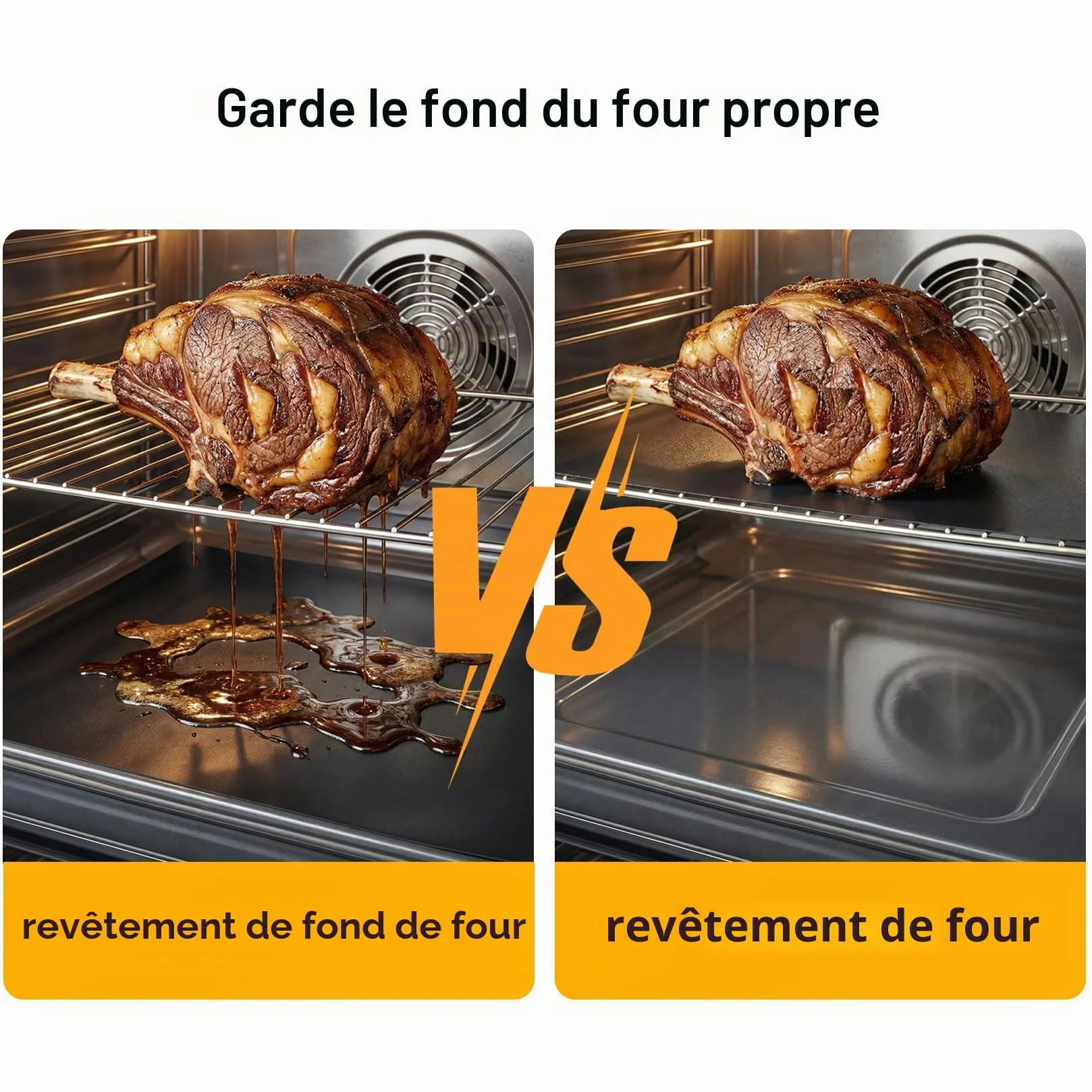 Tapis de Four Réutilisables Anti-adhésif 40 x 33 cm Protection Fond de Four pour Grill Gaz Électrique