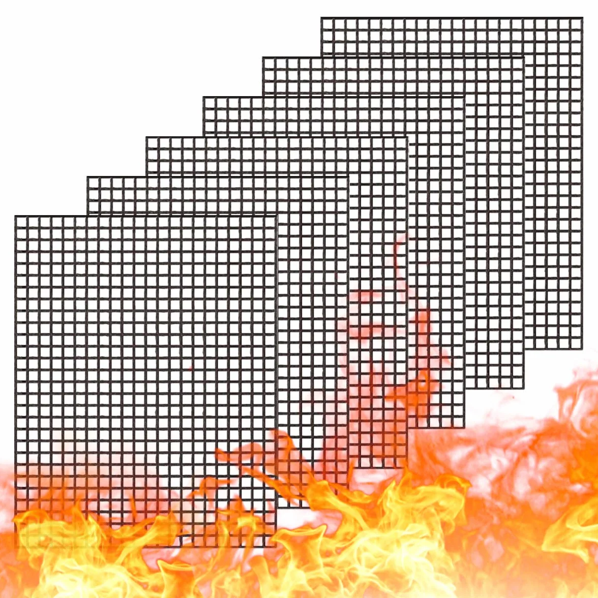 Tapis de Barbecue Anti-adhésifs Réutilisables 40 x 33cm Grille Barbecue