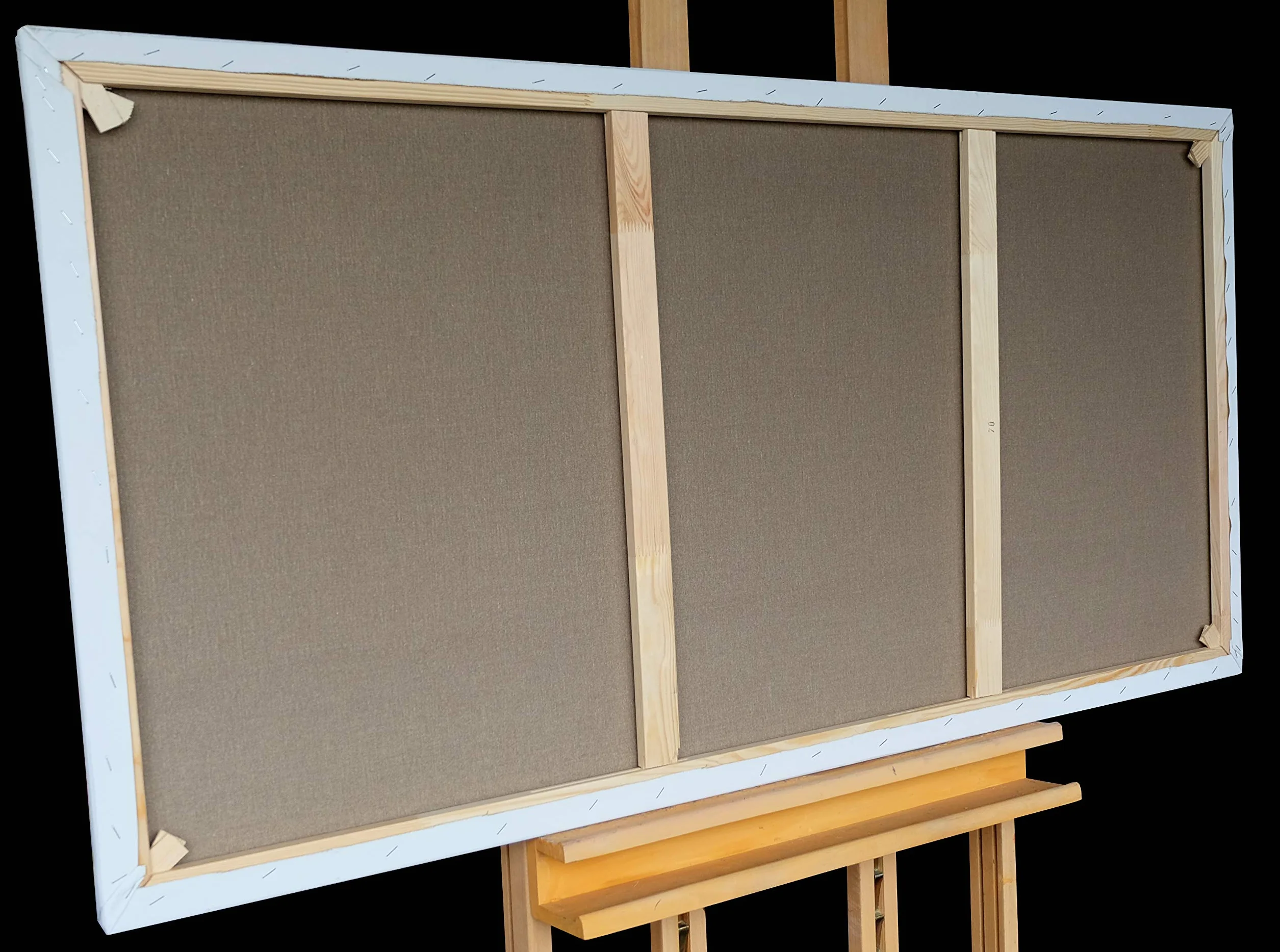 Tableau Peint à la Main 140x70 cm Toile sur Cadre en Bois