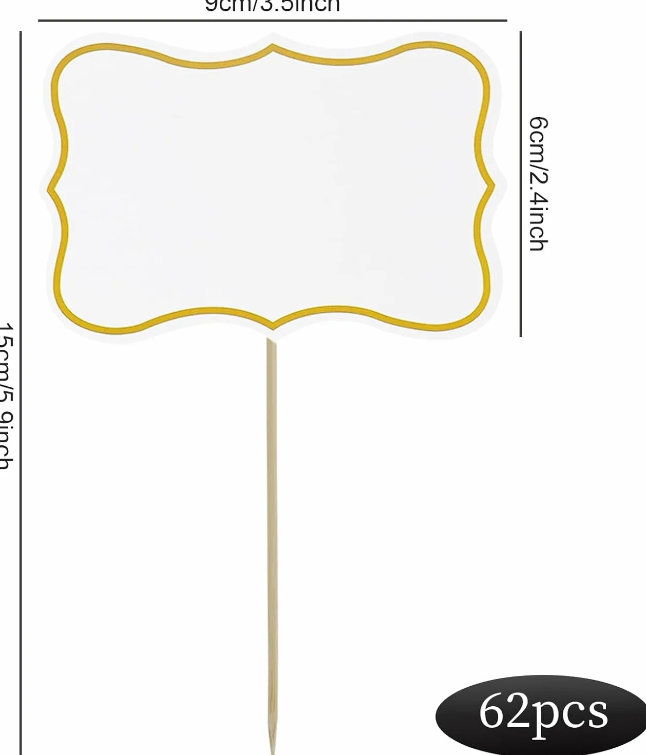 Drapeaux pour cupcakes lot de 62 pièces, marqueurs à fromage, cure-dents vides, décoration alimentaire fête