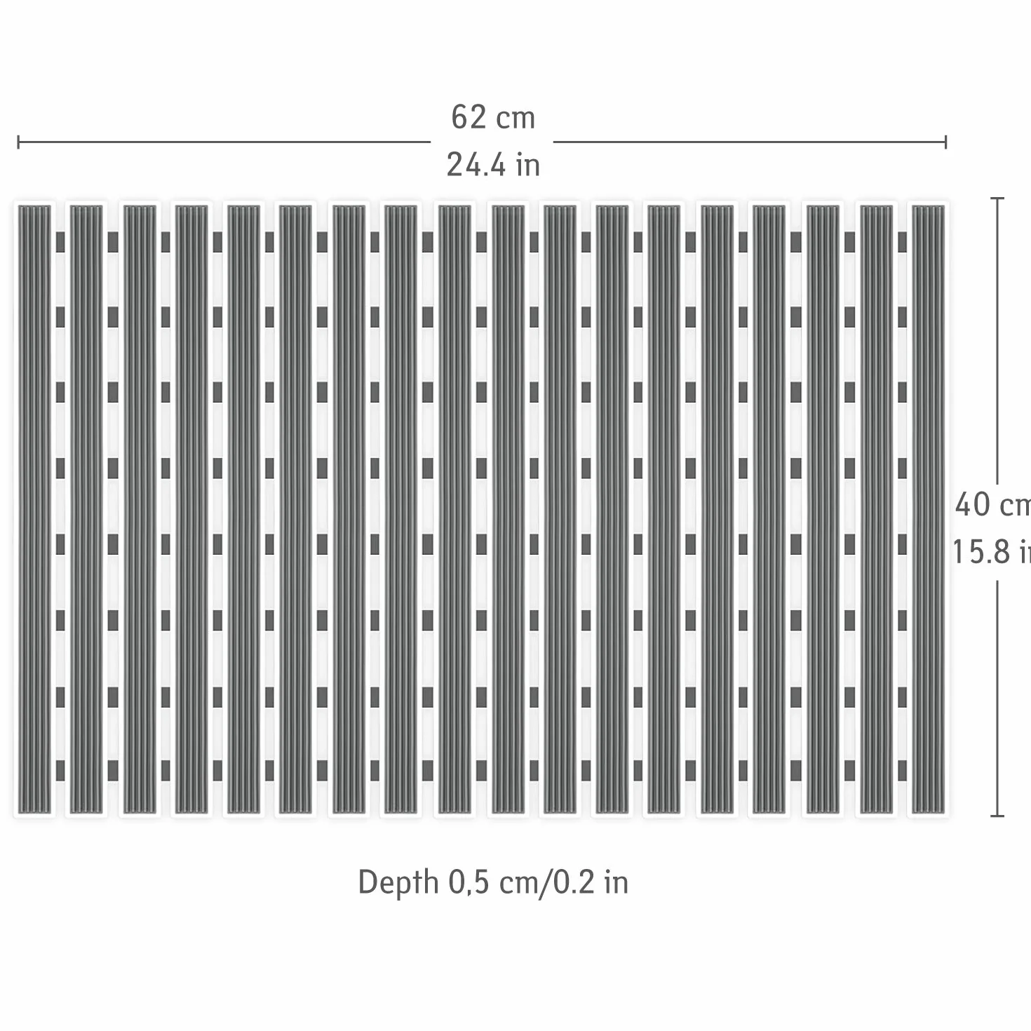 Tatkraft Bond Tapis de Baignoire Antidérapant 62x40cm 126 Ventouses Antifongique