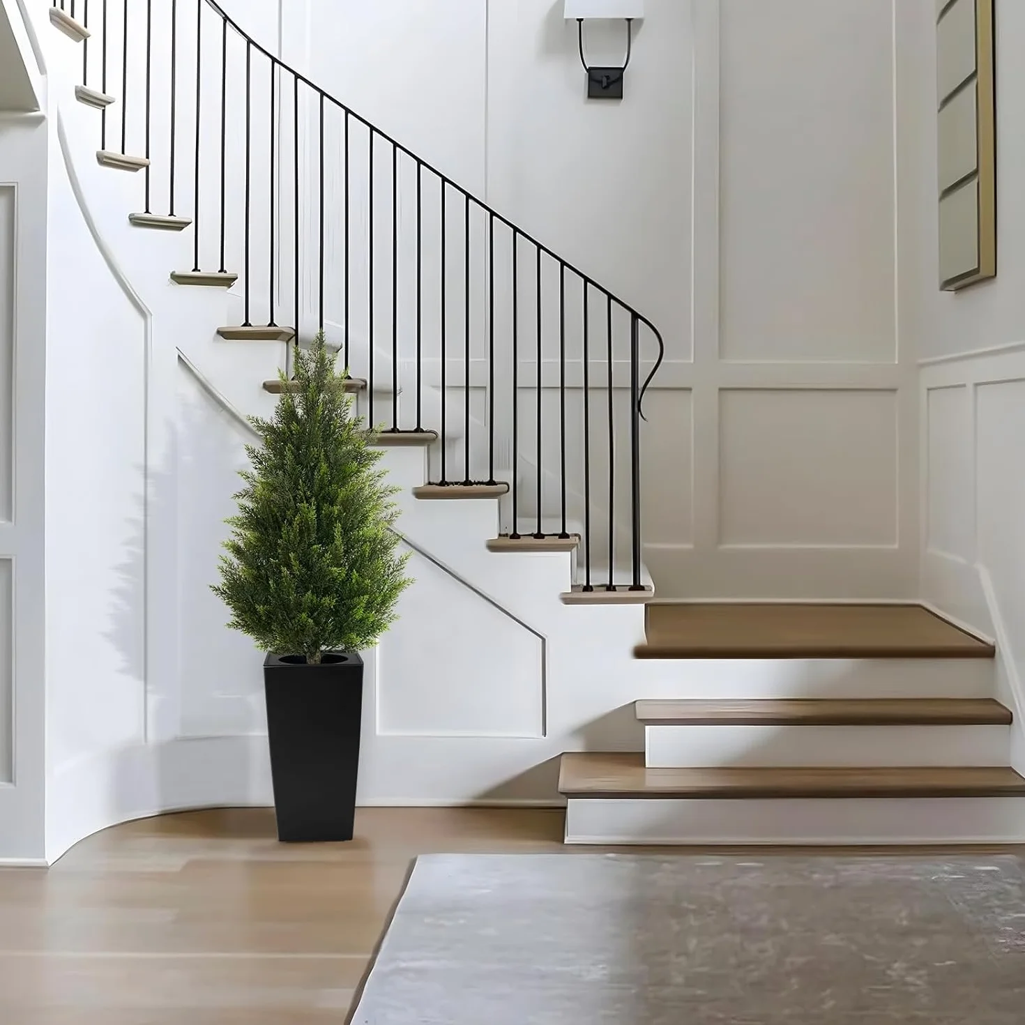 Plante Artificielle Exterieur 2 Pack Arbre Topiaire Cèdre Cyprès Artificiel en Pot Décoration Jardin
