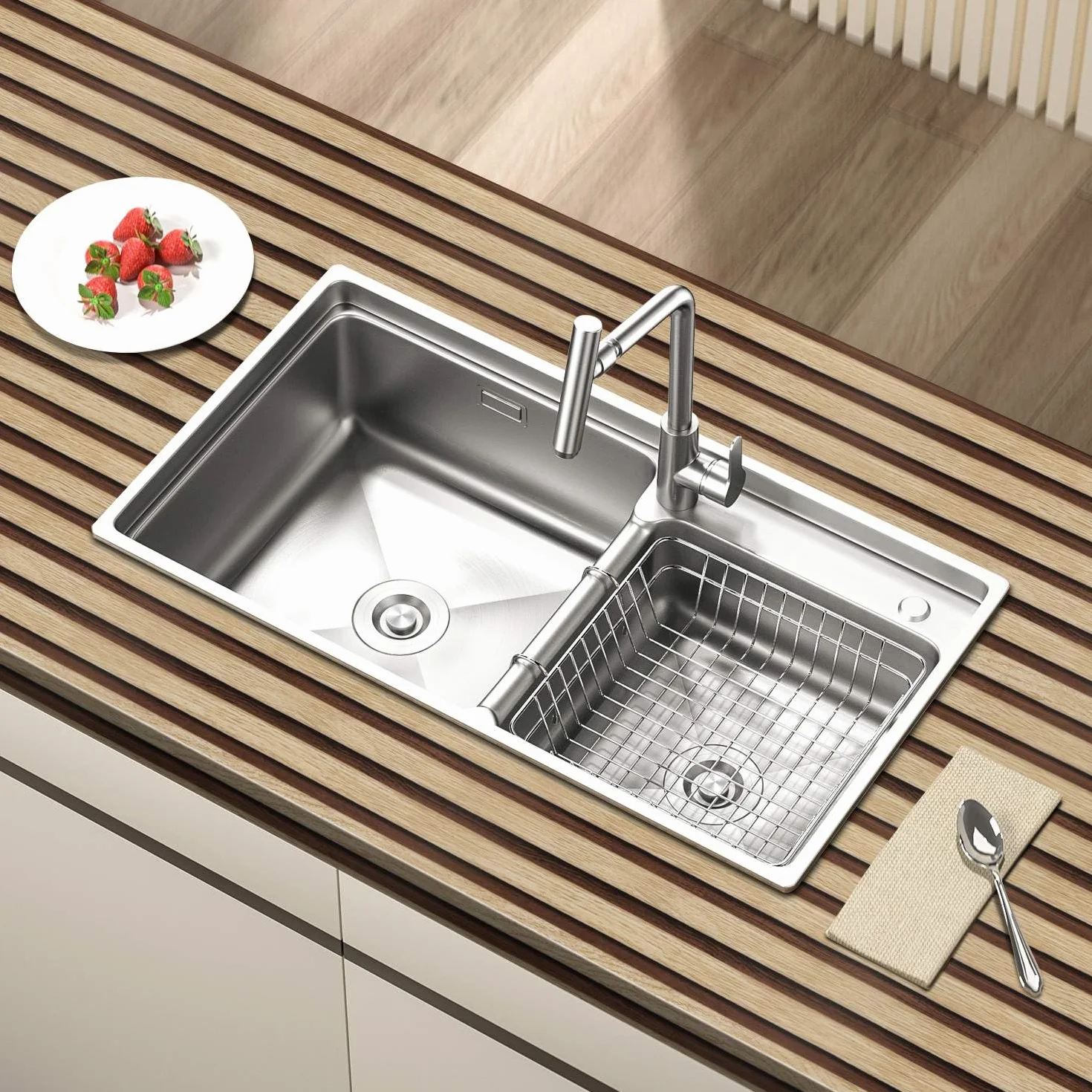 Arthome Papier Peint Moderne aspect bois 44cmx3m Auto Adhesif Panneaux muraux en bois Amovible Vinyle
