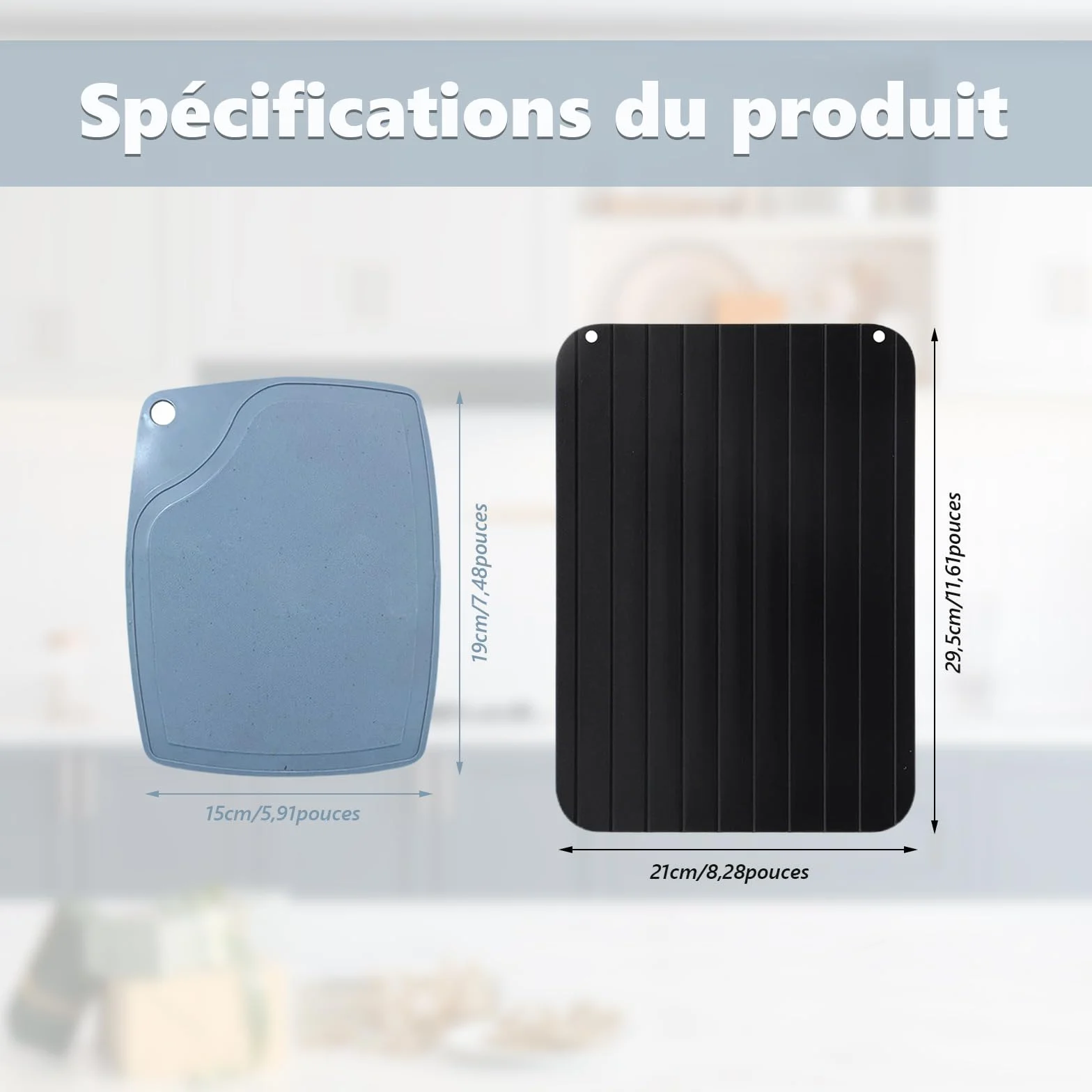 Plateau de décongélation rapide avec mini planche à découper pour viande poisson légumes