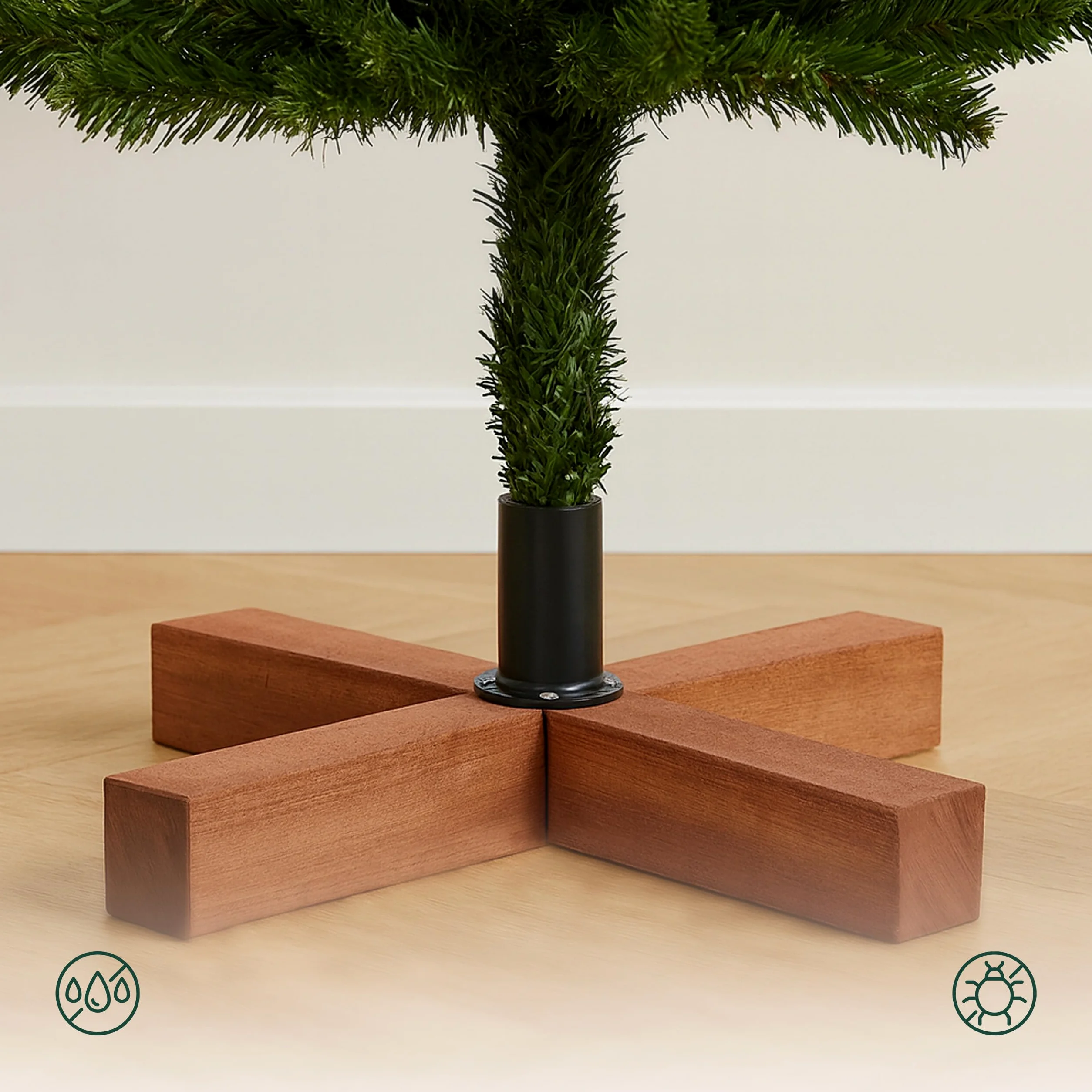 Arbre de Noël Artificiel Relaxdays, 180 cm, Aiguilles en PVC, Support en Bois, Sac de Rangement, Sapin Vert Naturel
