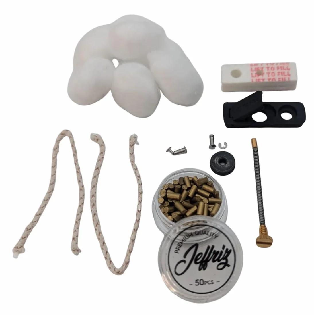 Kit d'Entretien et Réparation pour Briquet Zippo – 17 Pièces, Coton, Mèches, Pierres à Briquet Jeffriz