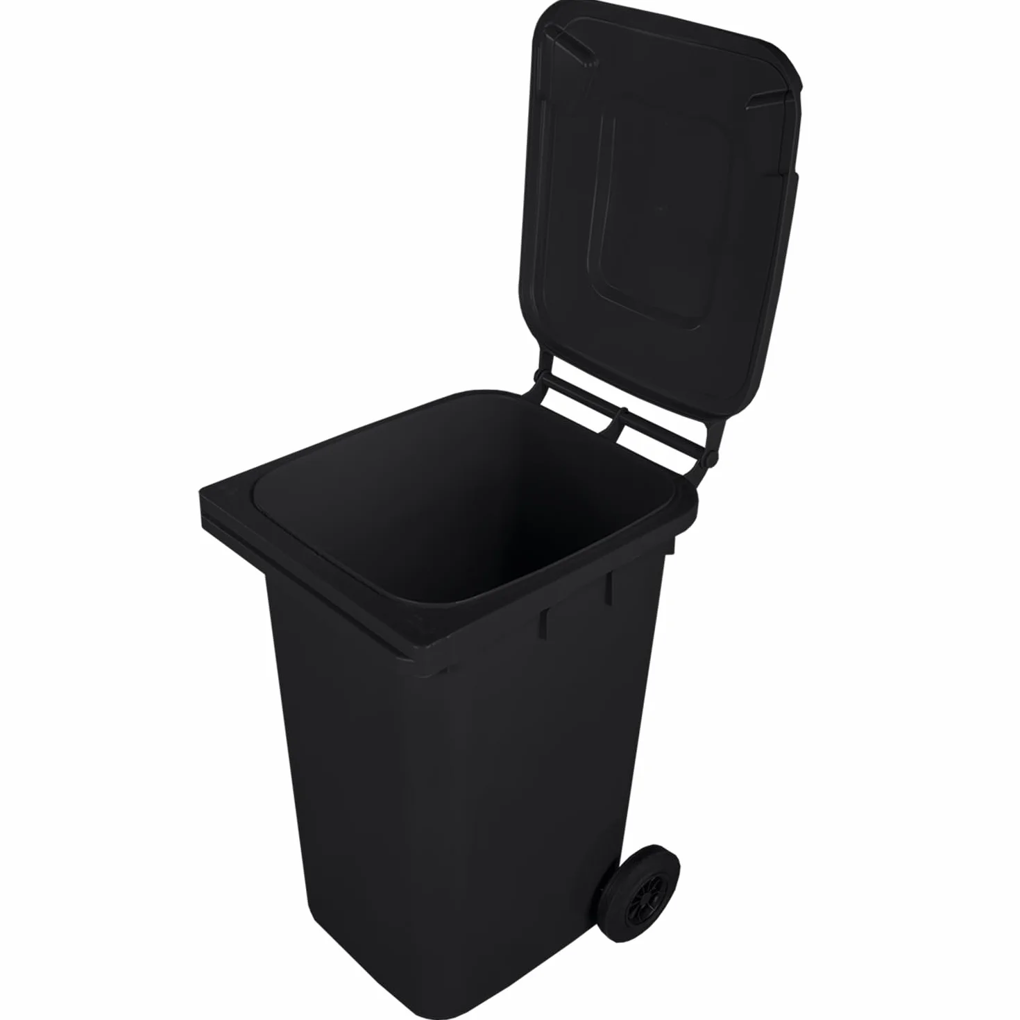Poubelle à roulettes 240 L noir roues caoutchouc