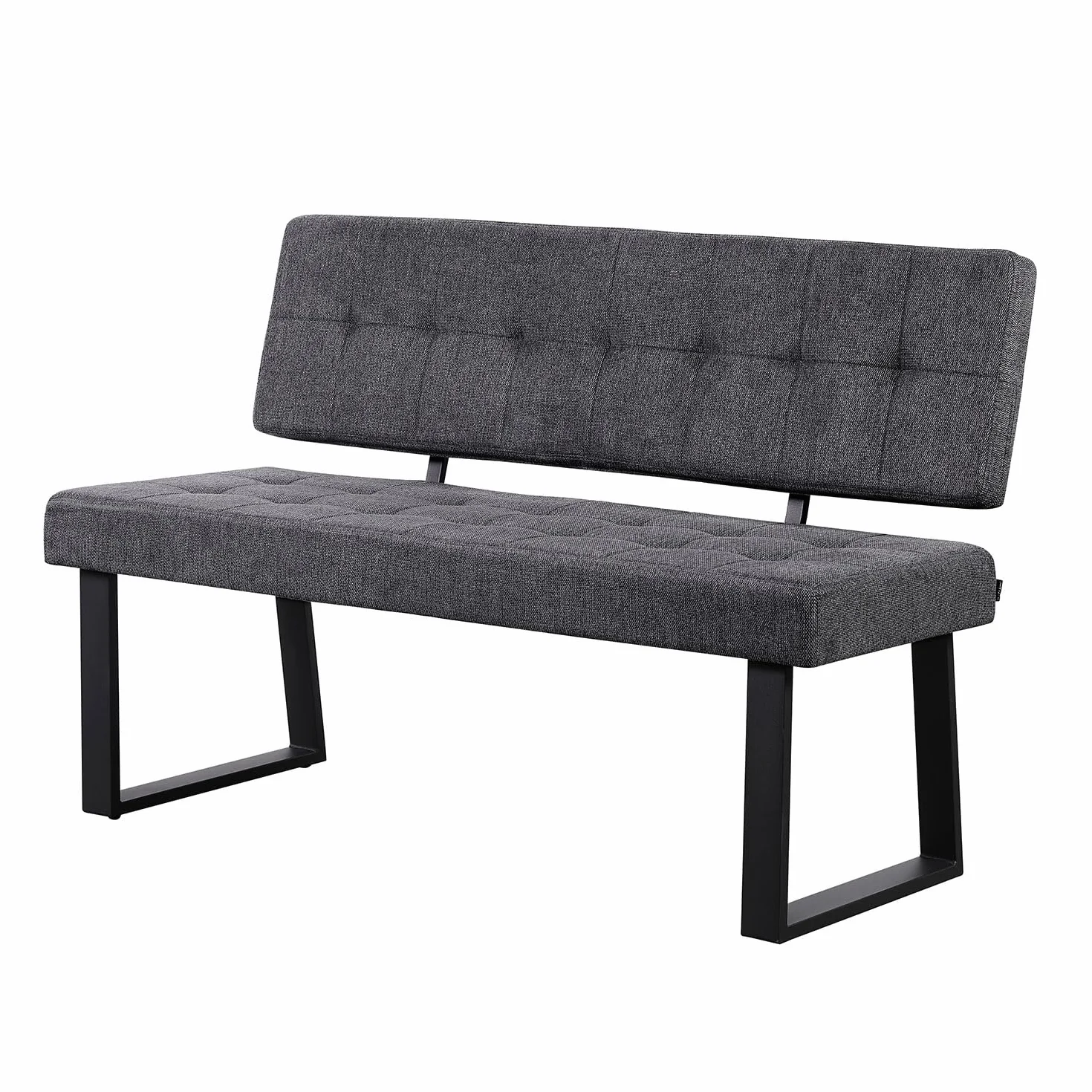 B&D home Banc Sigfrid Banc d’Angle avec Dossier Microfibre Anthracite Mousse Froide 140 cm