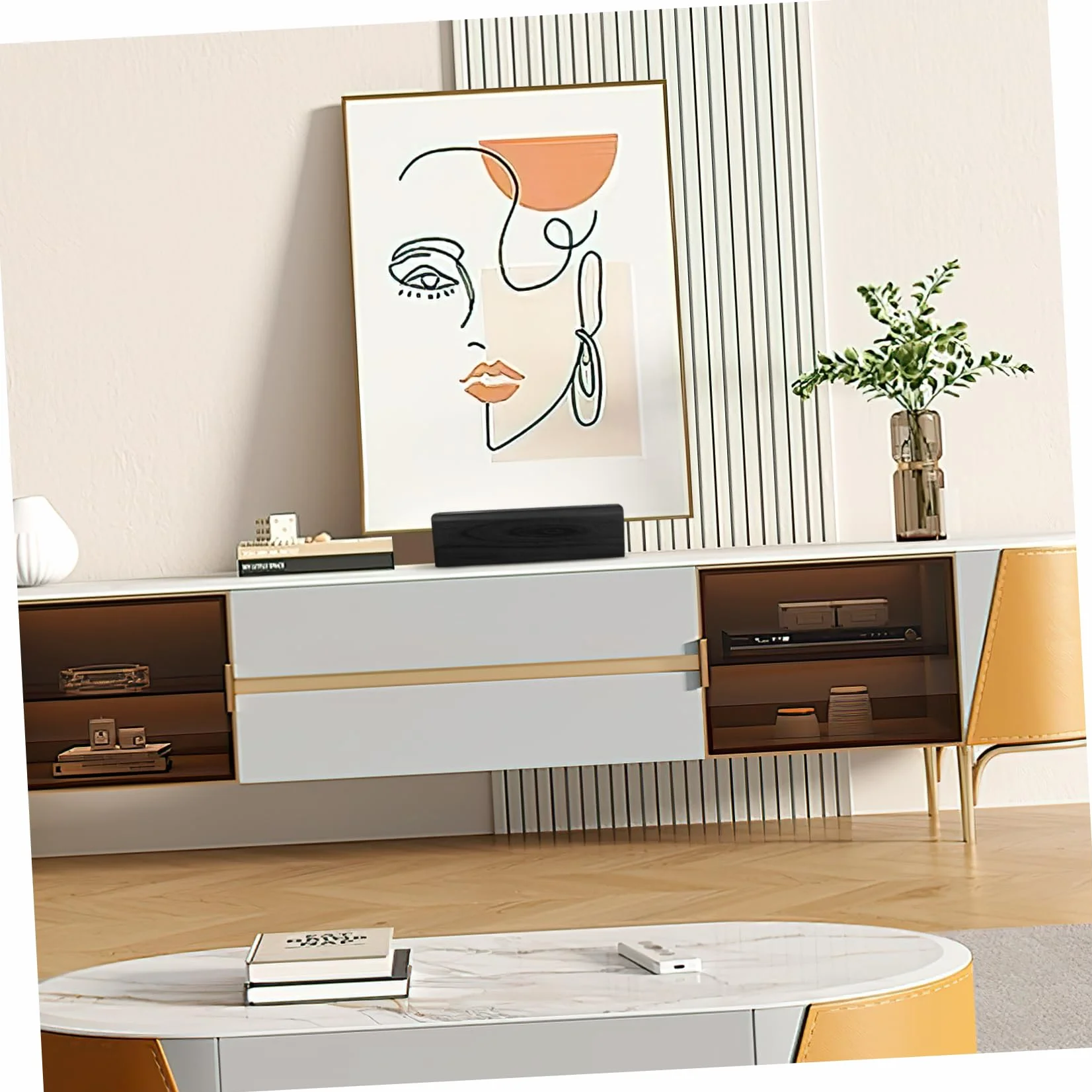 Support De Miroir En Bois Massif Antidérapant 9.84x2.95x2.68in Base De Miroir Sol Multi-Usage