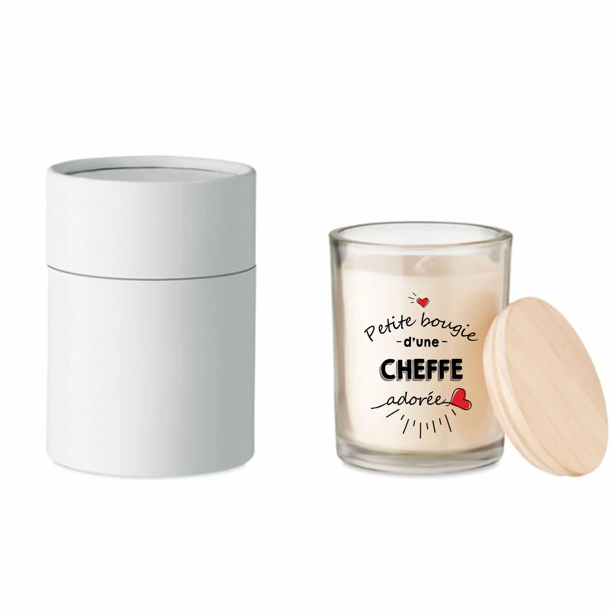 Bougie Cheffe Personnalisée Parfumée | Coffret Cadeau Retraite Secret Santa