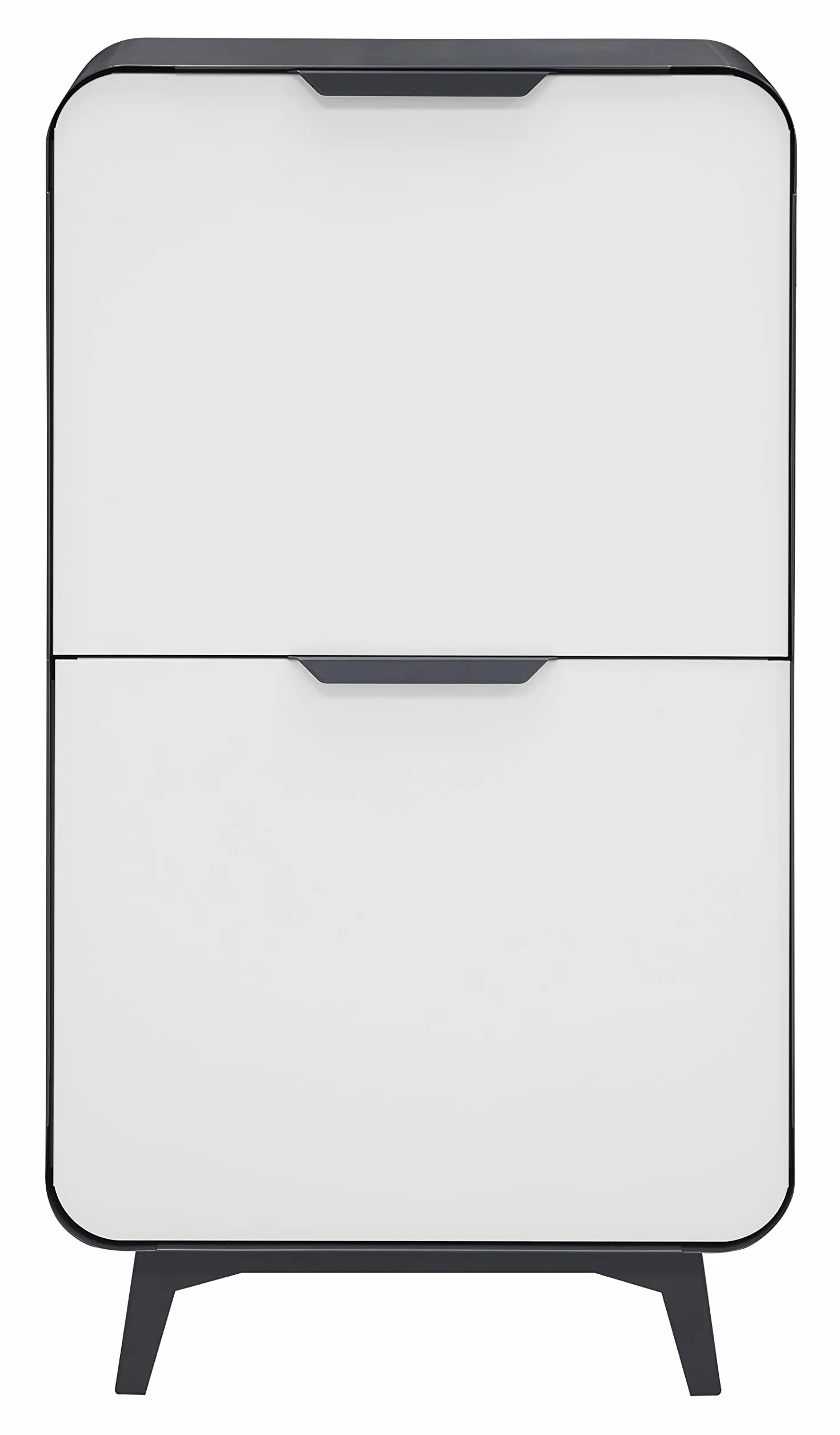 ARREGUI Round CR441-R Poubelle de Recyclage 4 Bacs 68L Tri Sélectif Moderne Acier Anthracite/Blanc Mat
