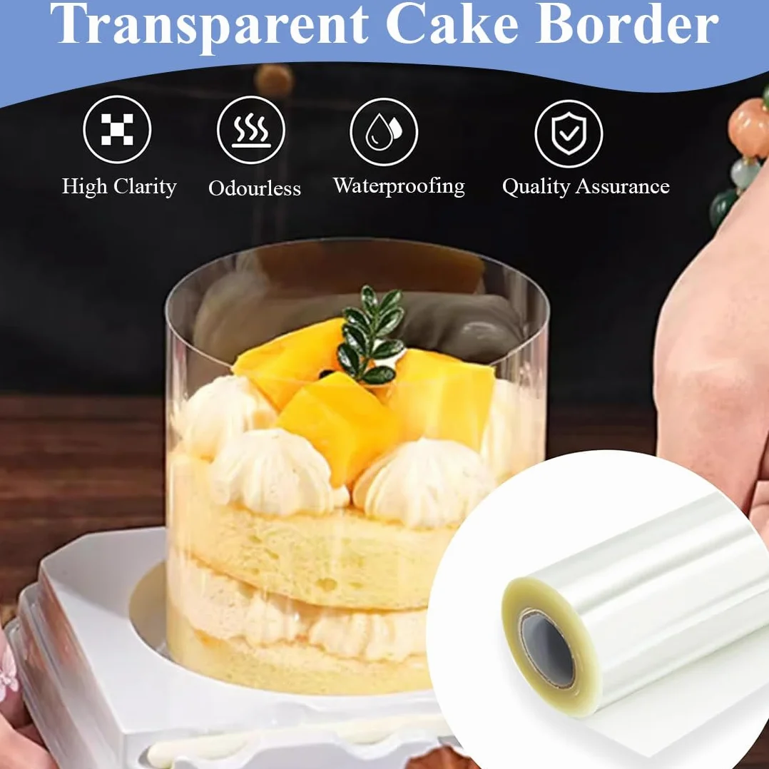 Rhodoid Patisserie Rouleaux Transparent 20cm x 10m Feuille Acétate Réutilisable pour Gâteaux