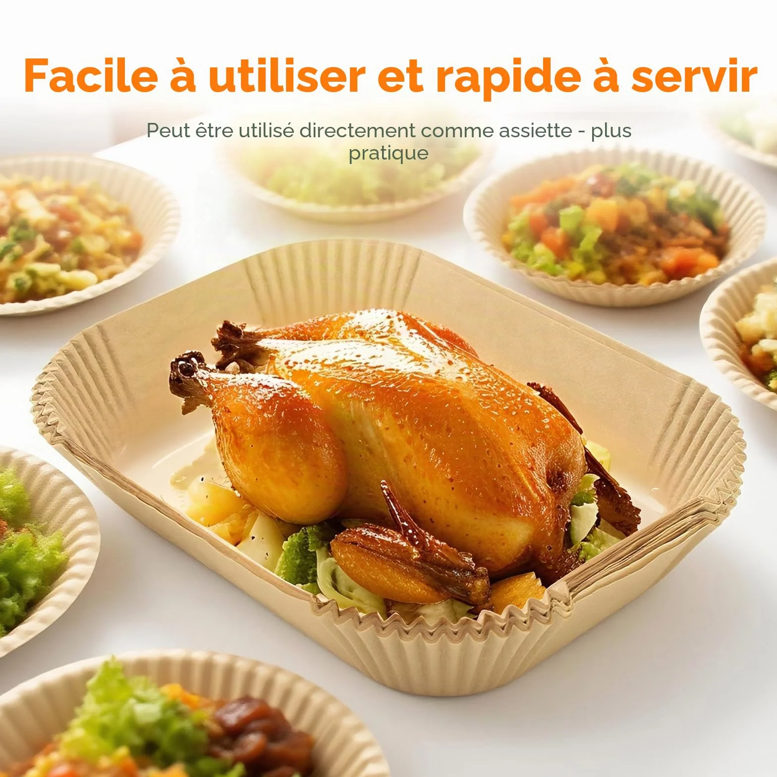 GRIFEMA Papier Air Fryer Rectangulaire 20,5 x 14 cm 100 Pièces Compatible Ninja Dual Zone AF300UK AF400UK Antiadhésif Jetable Sans BPA