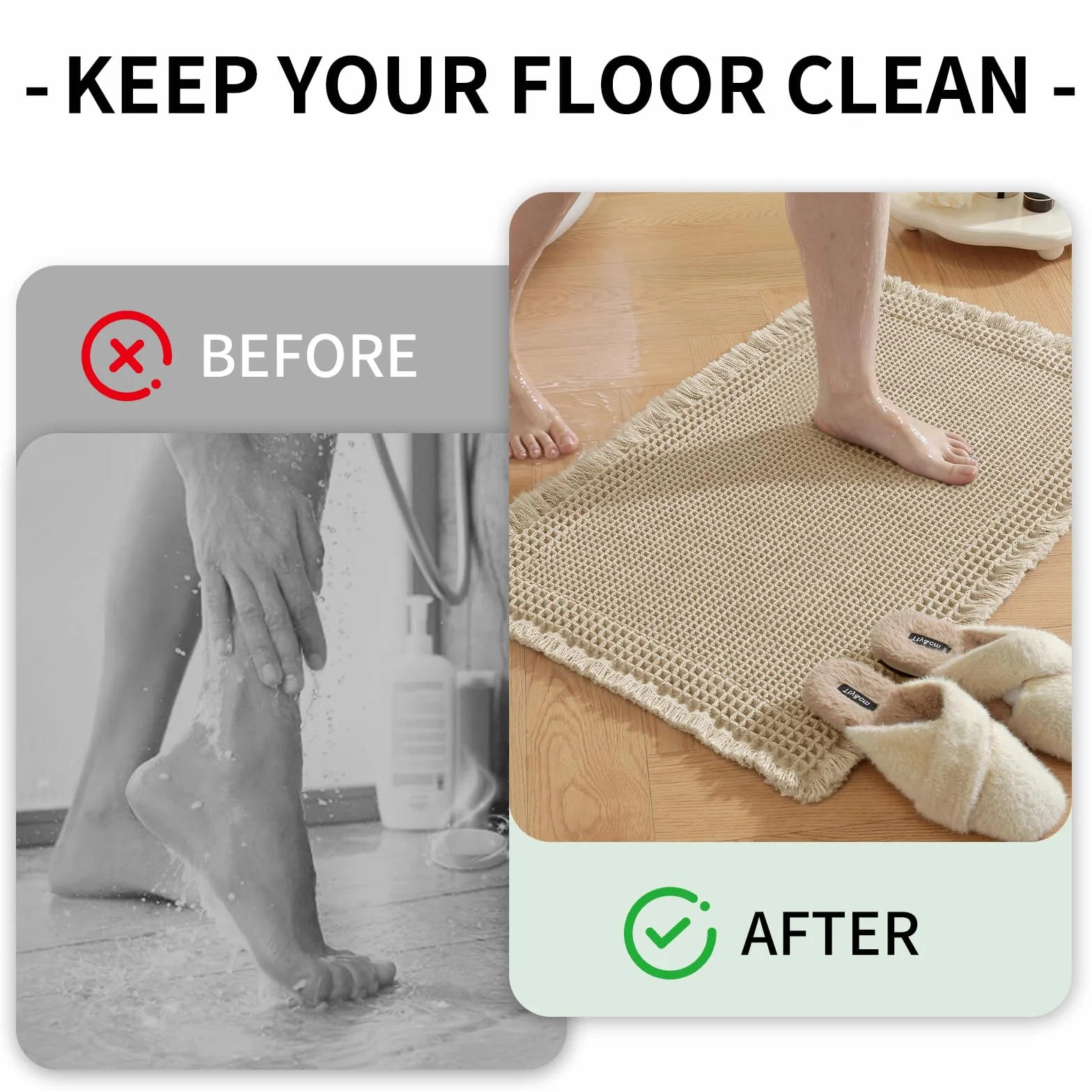 Tapis De Bain Antiderapant 50x80cm Absorbant l'eau Lavable en Machine Marron
