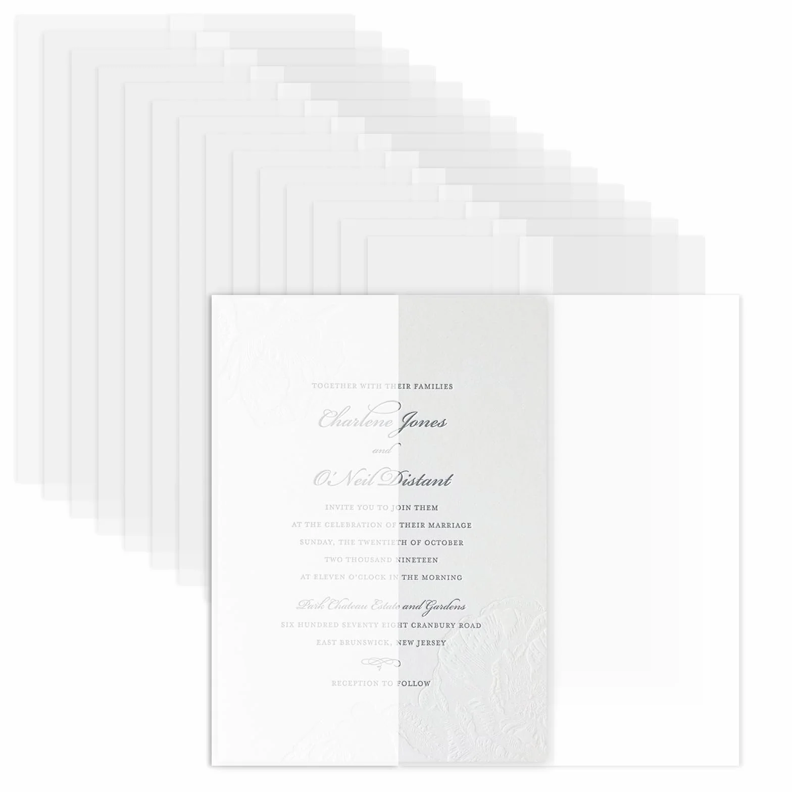 Pochettes en papier parchemin pour invitations 13 x 18 cm pré-plié translucide