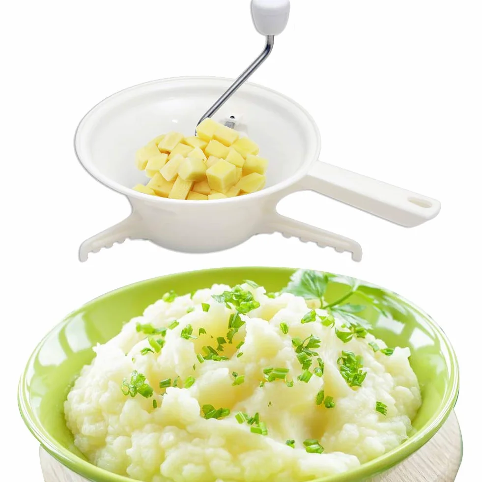 Mélangeur Manuel Broyeur Aliments Acier Inoxydable 3 Disques Broyage Moulin Rotatif Sauce Tomate Compote Pommes Purée