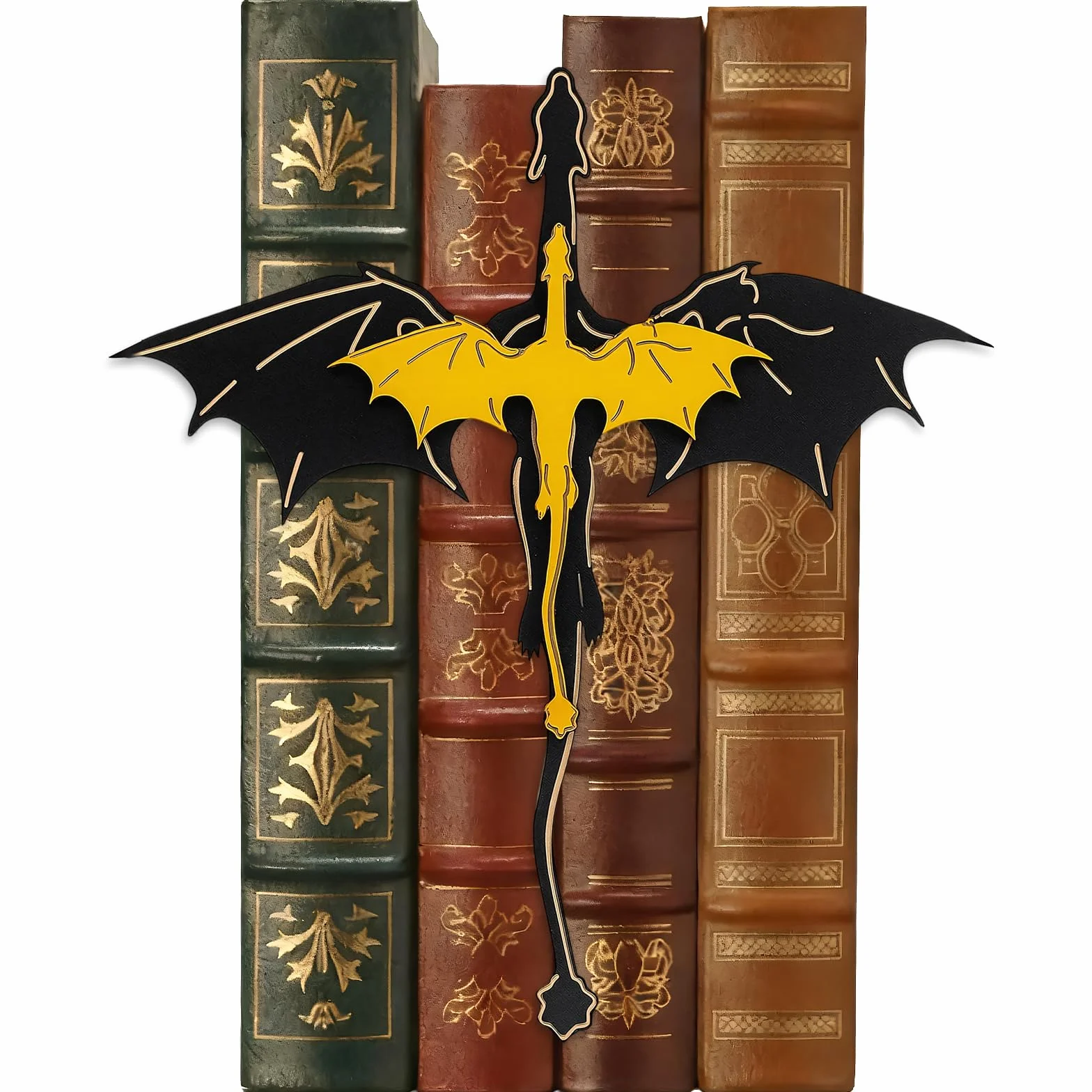 Serre-livres dragon en bois décoration bibliothèque étagère design