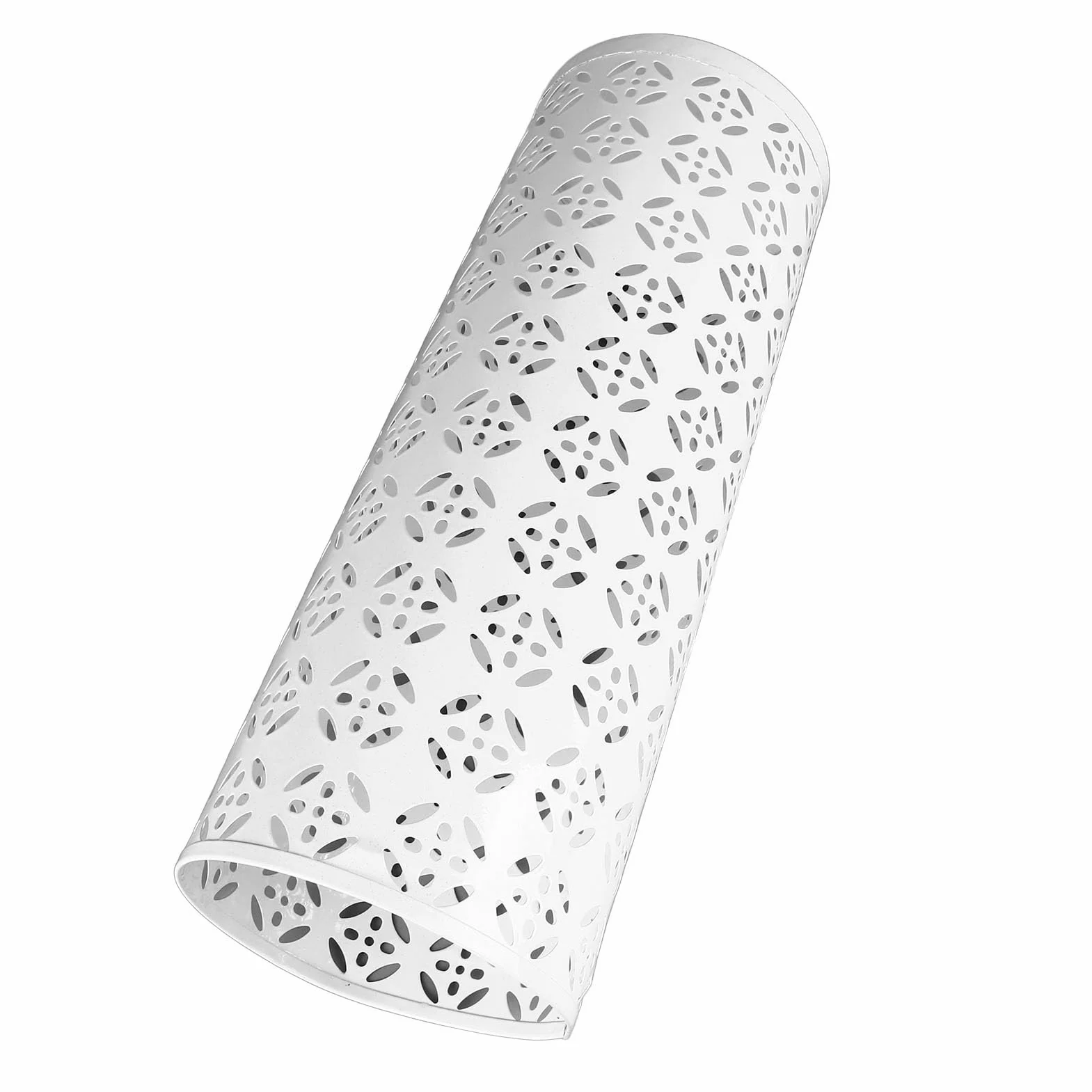 Porte-parapluie en Métal sur Pied Rond et Creux pour Entrée, Blanc