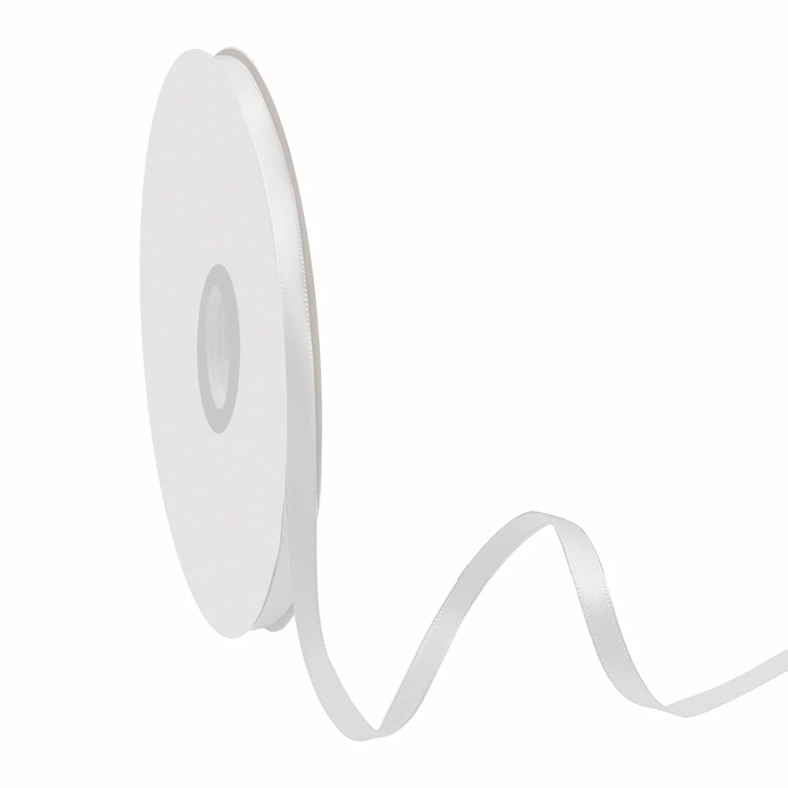 Ruban de satin 6 mm x 91 m - Ruban cadeau en tissu - Ruban décoratif blanc pour Noël et mariage