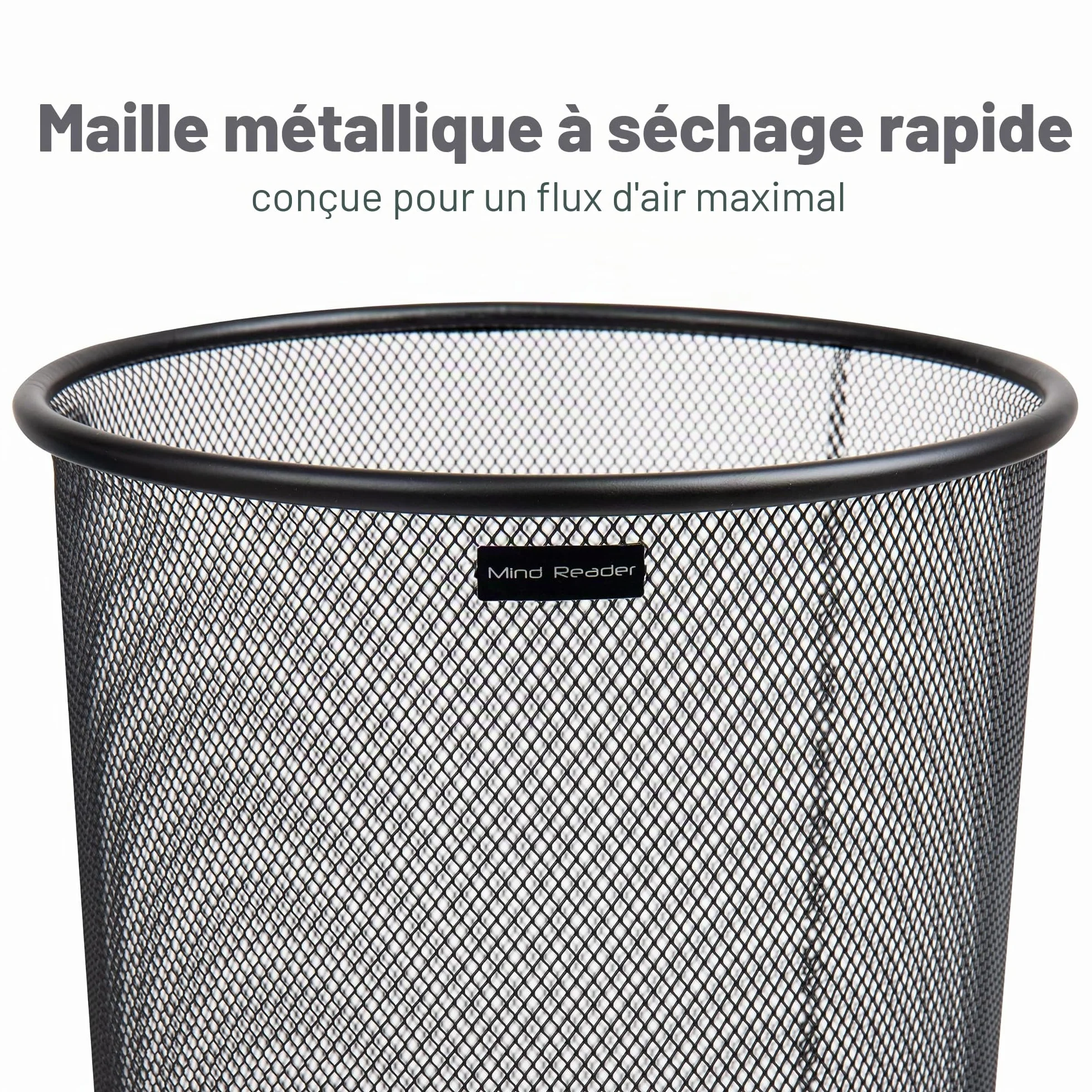 Mind Reader Porte-Parapluie en Maille métallique Noir 26 x 49,5 cm