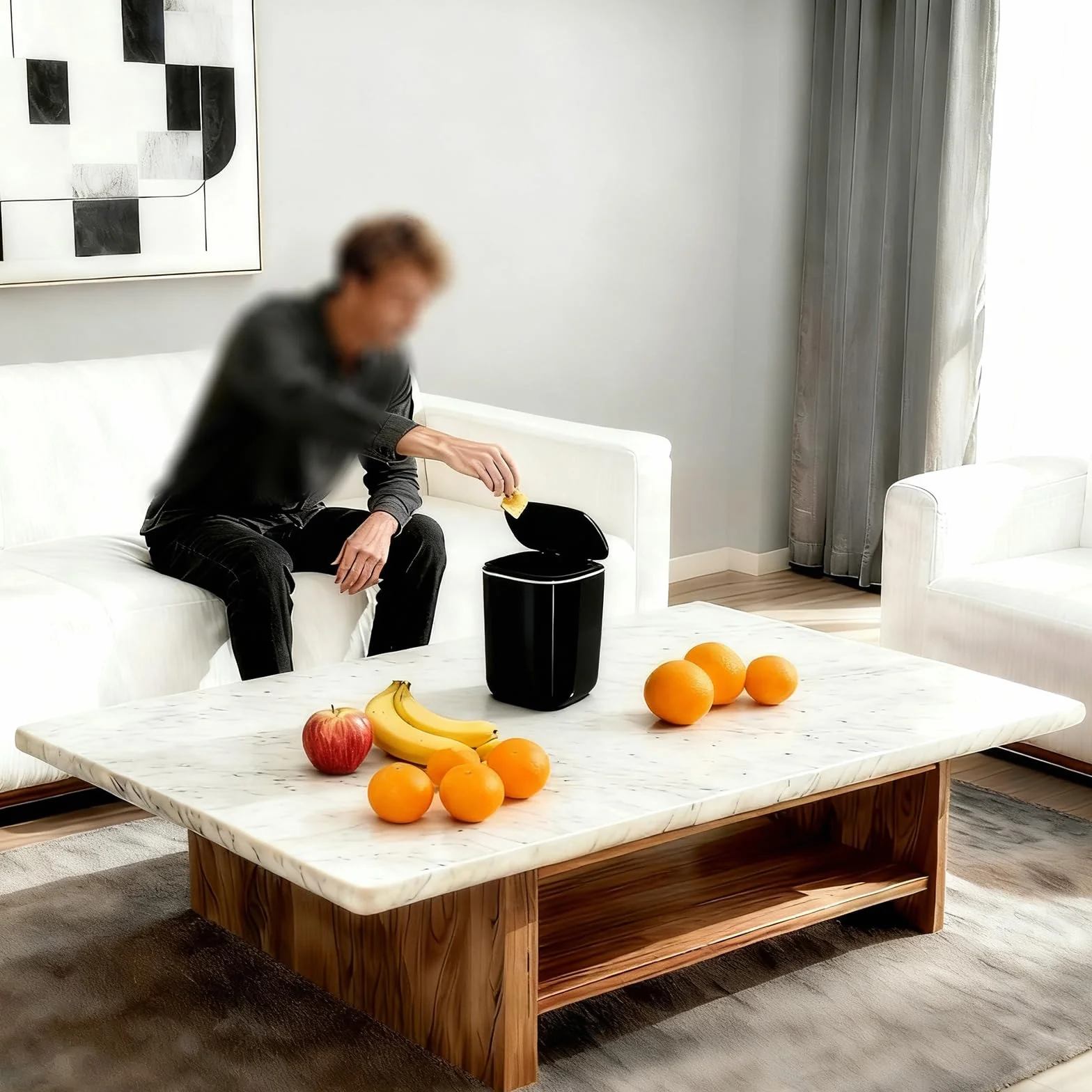 Poubelle de Table 2.4L avec Couvercle pour Bureau Salle de Bain