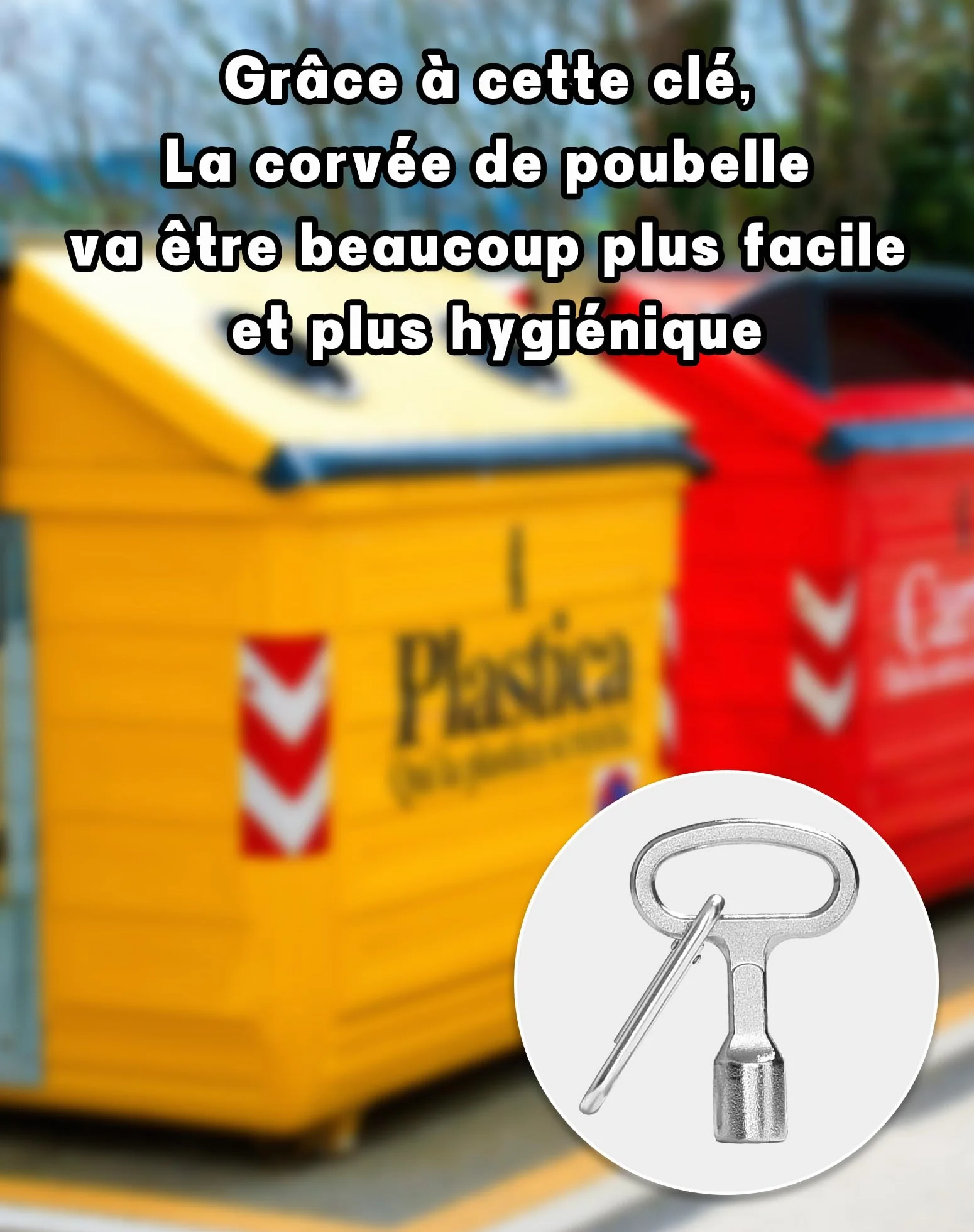 SOSALUK 2 Pcs Clé Triangle Poubelle Jaune Métal