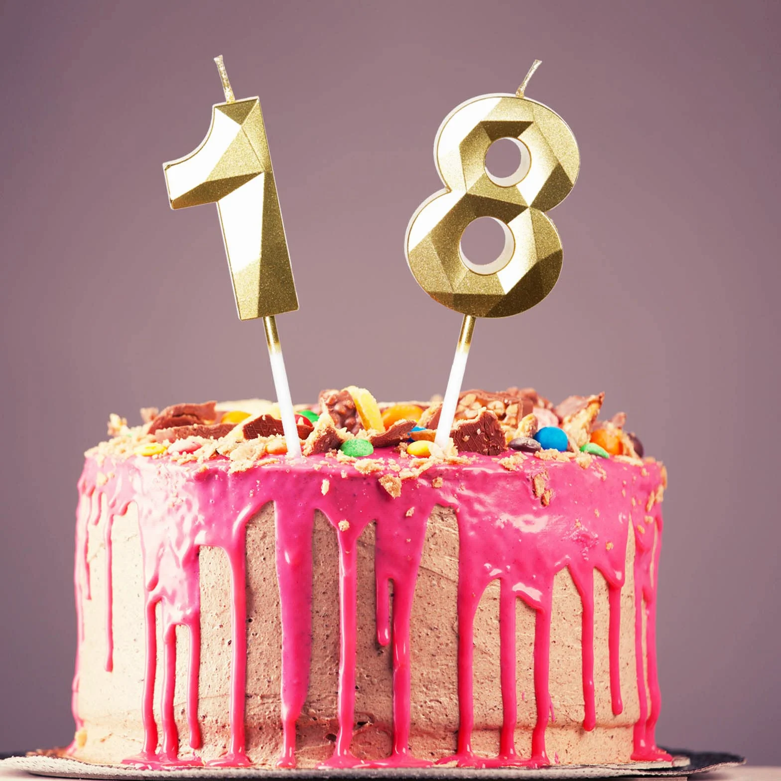 Bougies d'anniversaire dorées numéro 30 pour gâteau 30 ans
