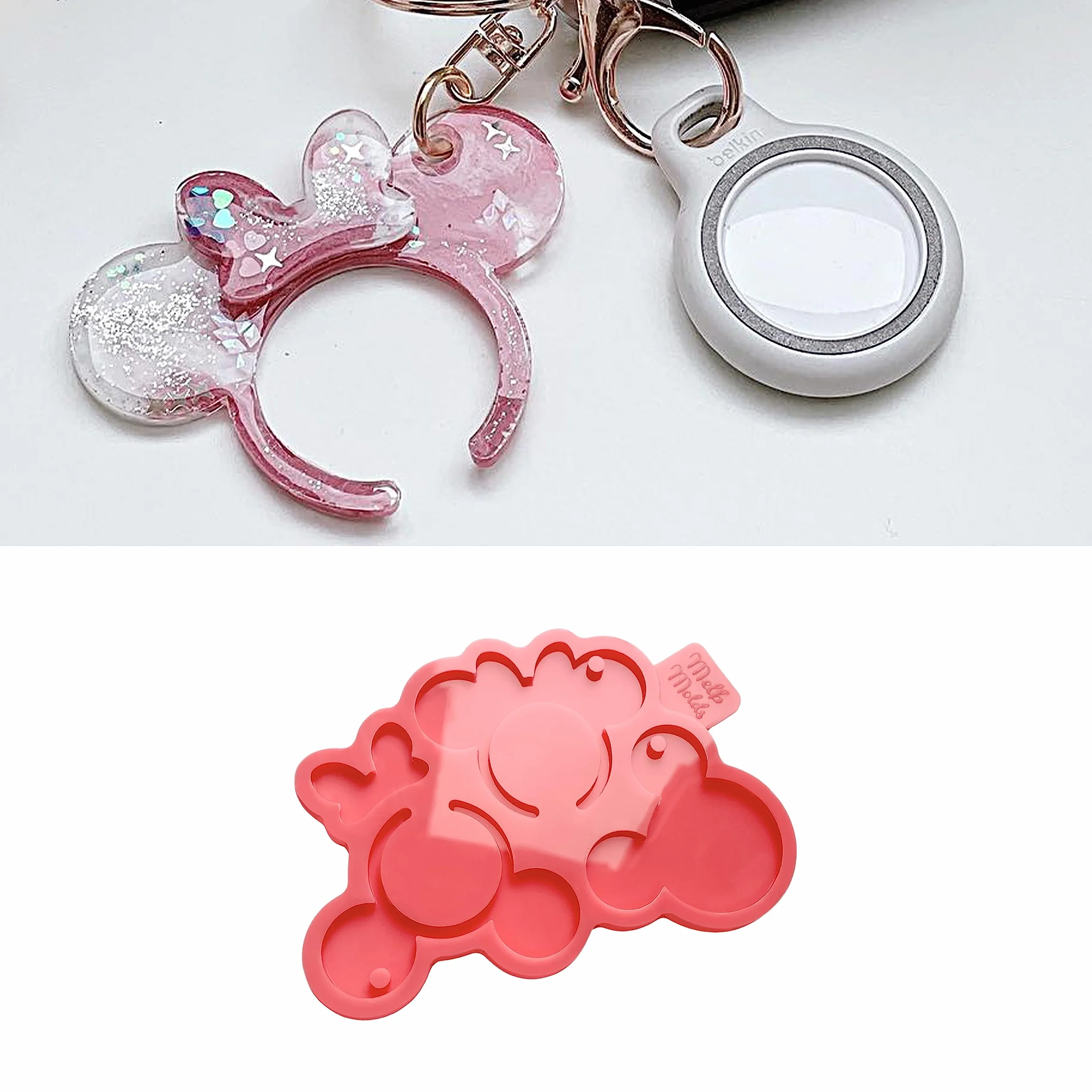 Moule en silicone pour résine époxy Mickey et Minnie Mouse - Créez des porte-clés Disney, étiquettes pour enfants, pendentifs et bijoux DIY