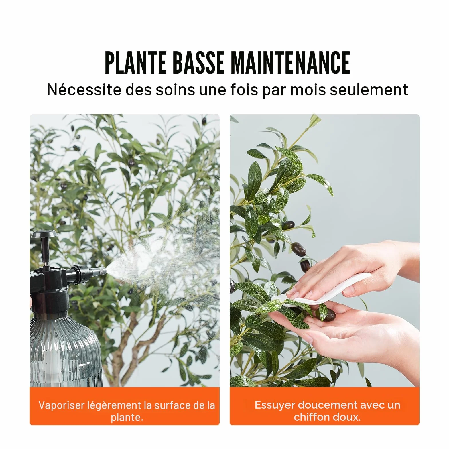 VEVOR Faux Arbre 155 cm Vert Plante Artificielle PE Haut Olivier avec Pot 150x125 mm
