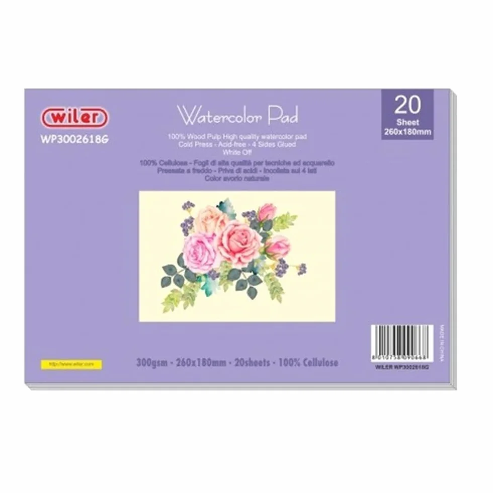AEROGRAFANDO Papier aquarelle 26x18 cm 300 g/m² 20 feuilles