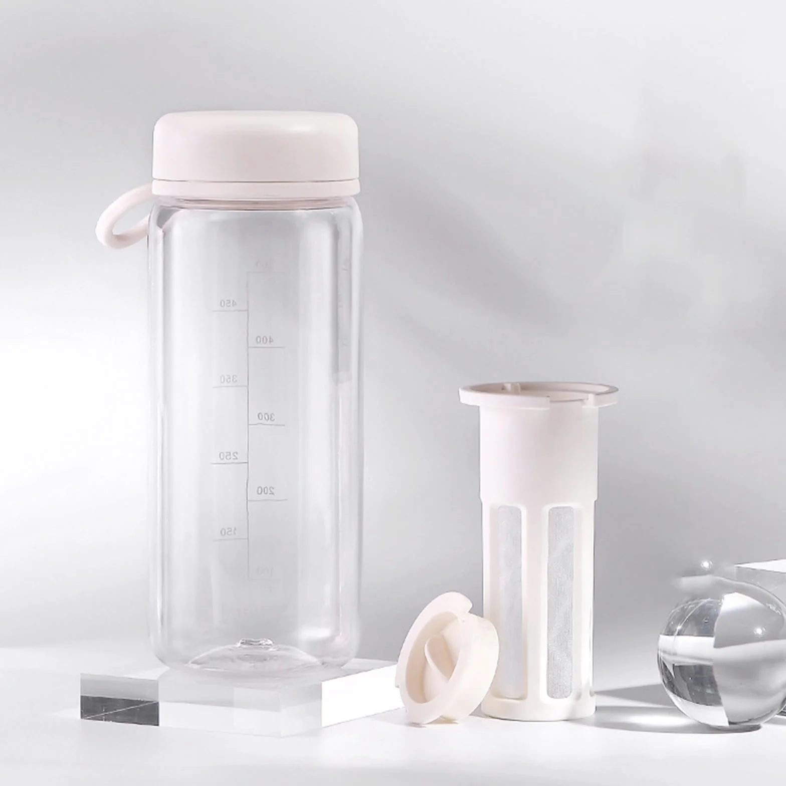 Pichet d'infusion à froid 600ml bouteille avec couvercle hermétique pour thé glacé café blanc