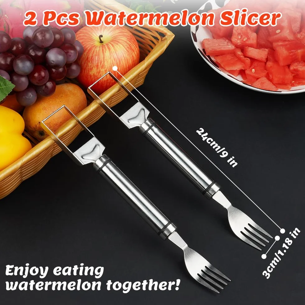 Coupe Fruits 2 en 1 Acier Inoxydable Cuillère à Melon Outil Double Tête OSDUE