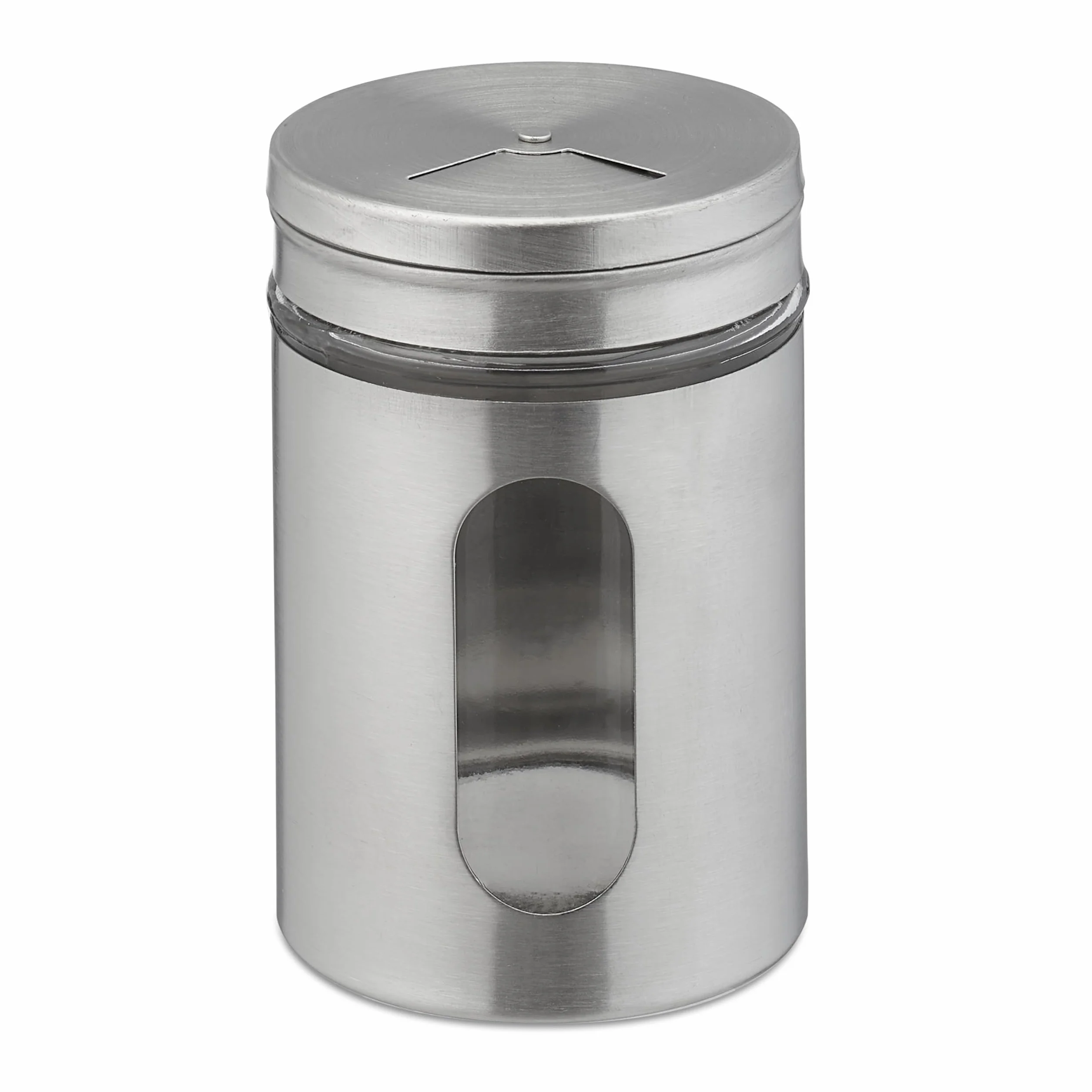 Relaxdays Saupoudreuse à épices Lot de 6 XL 290 ML Verre Acier Inoxydable Argenté