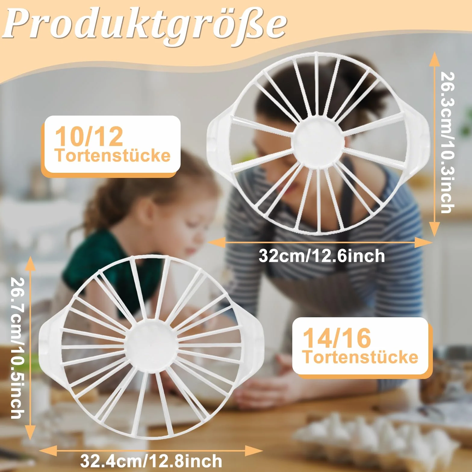 Foonary Séparateur à gâteau en 2 parties pour découper 10-16 parts, coupe-gâteau en plastique réutilisable