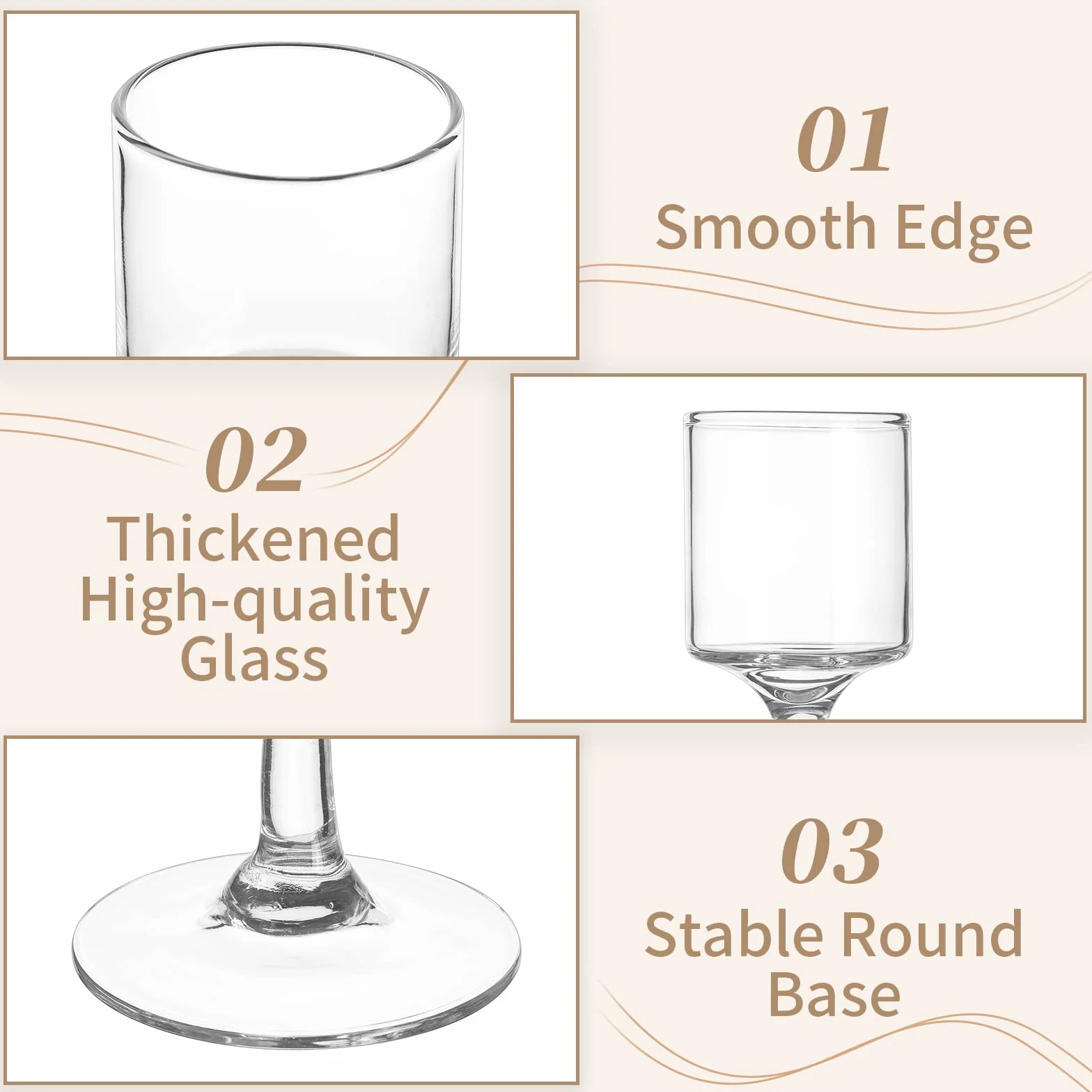 Sziqiqi 6 Pièces Bougeoir en Verre Transparent Moderne, Chandelier Support pour Bougies Piliers, Candélabre Photophore pour Table Deco Salon Noel