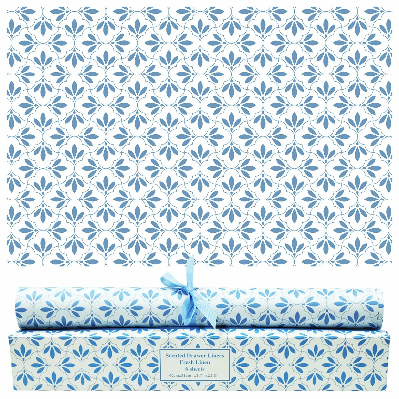 LA BELLEFÉE Lot de 6 Feuilles Papier Placard Parfumé Lin Frais 40 x 58