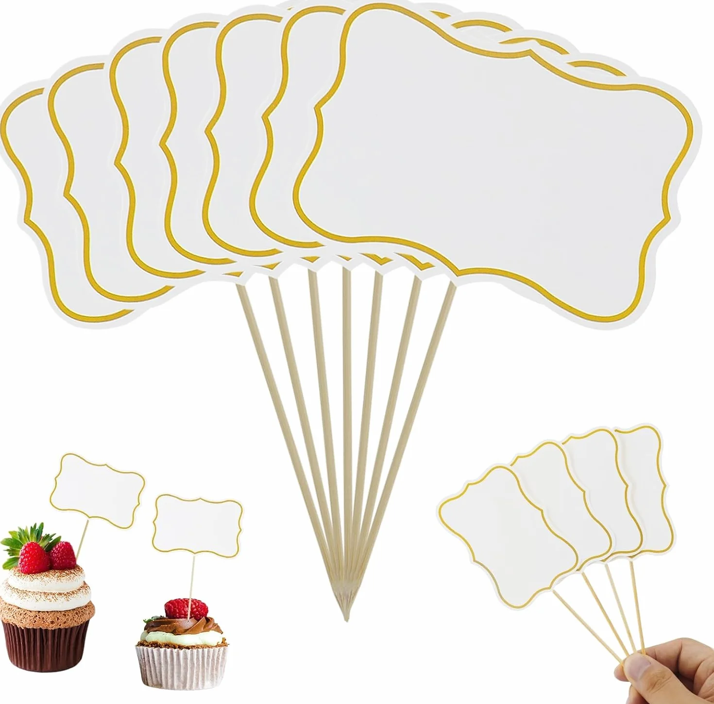 Drapeaux pour cupcakes lot de 62 pièces, marqueurs à fromage, cure-dents vides, décoration alimentaire fête