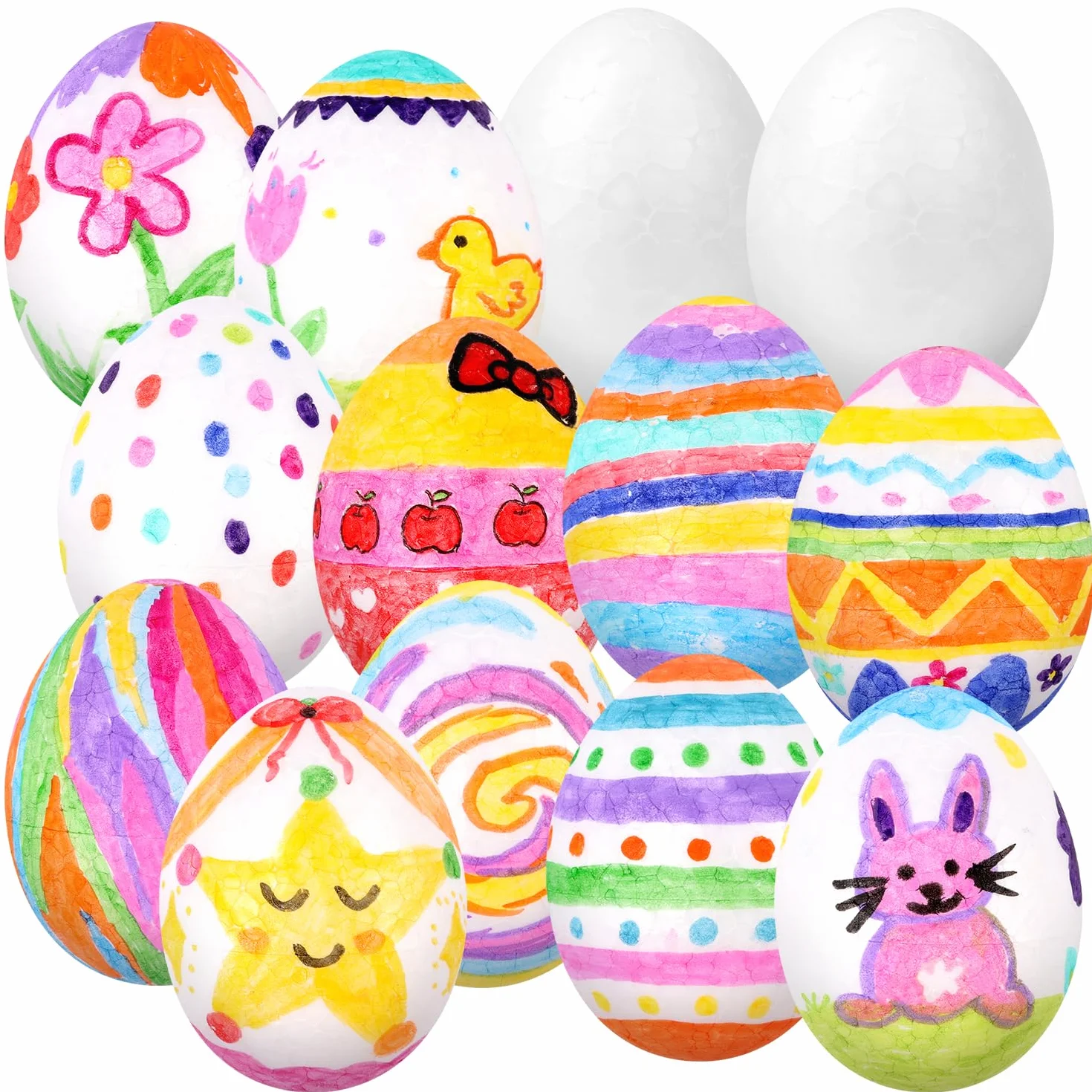 SULOLI Œufs de Pâques en Plastique 6cm Lot de 25 Décorations DIY