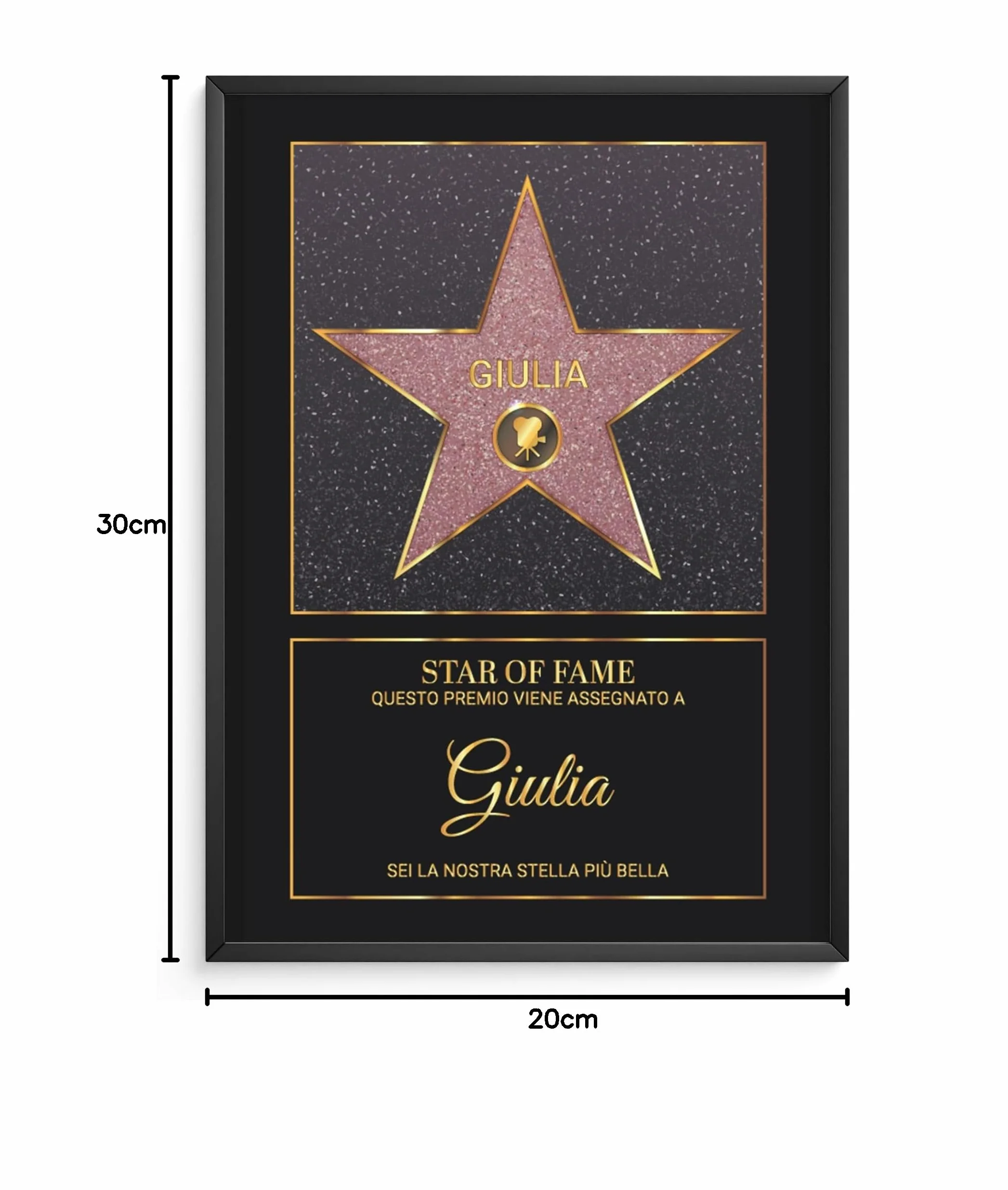 Affiche personnalisée Étoile de Star Hollywood rouge – Poster Toile Plexiglas avec ou sans Cadre