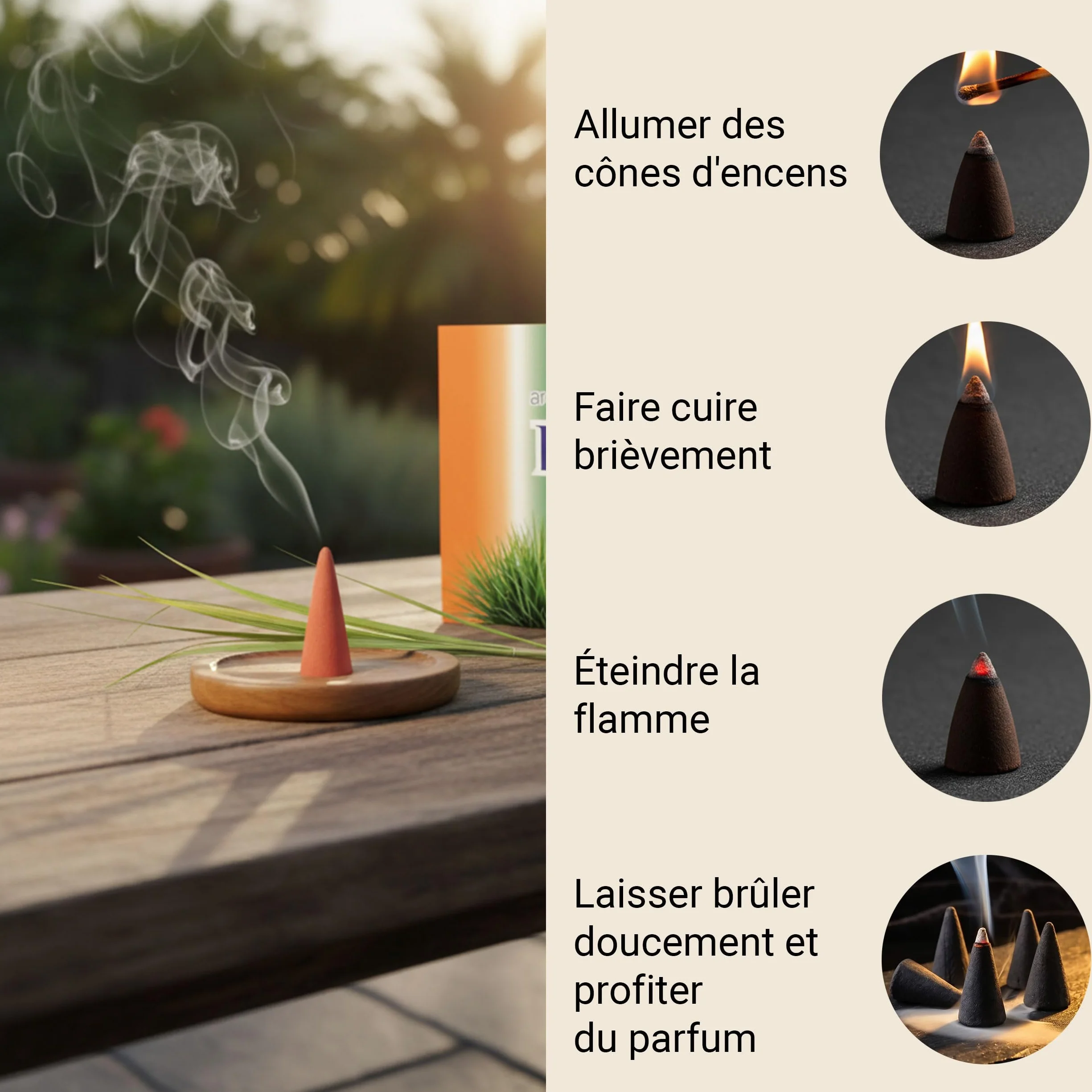 Aromalove Cônes d'encens XXL Freedom Citronnelle Longue durée Paquet de 50