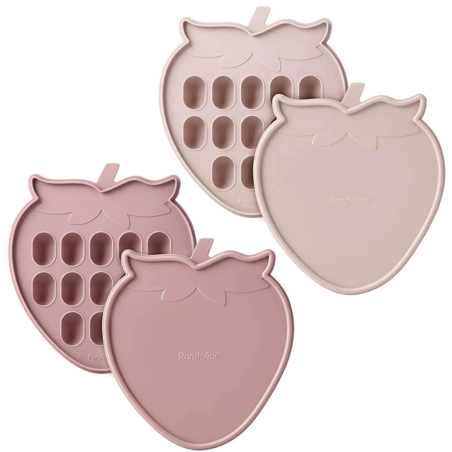PandaEar Lot de 2 Moules à Sucettes pour Lait Maternel, Plateau de Congélation en Silicone 13 x 15 ml