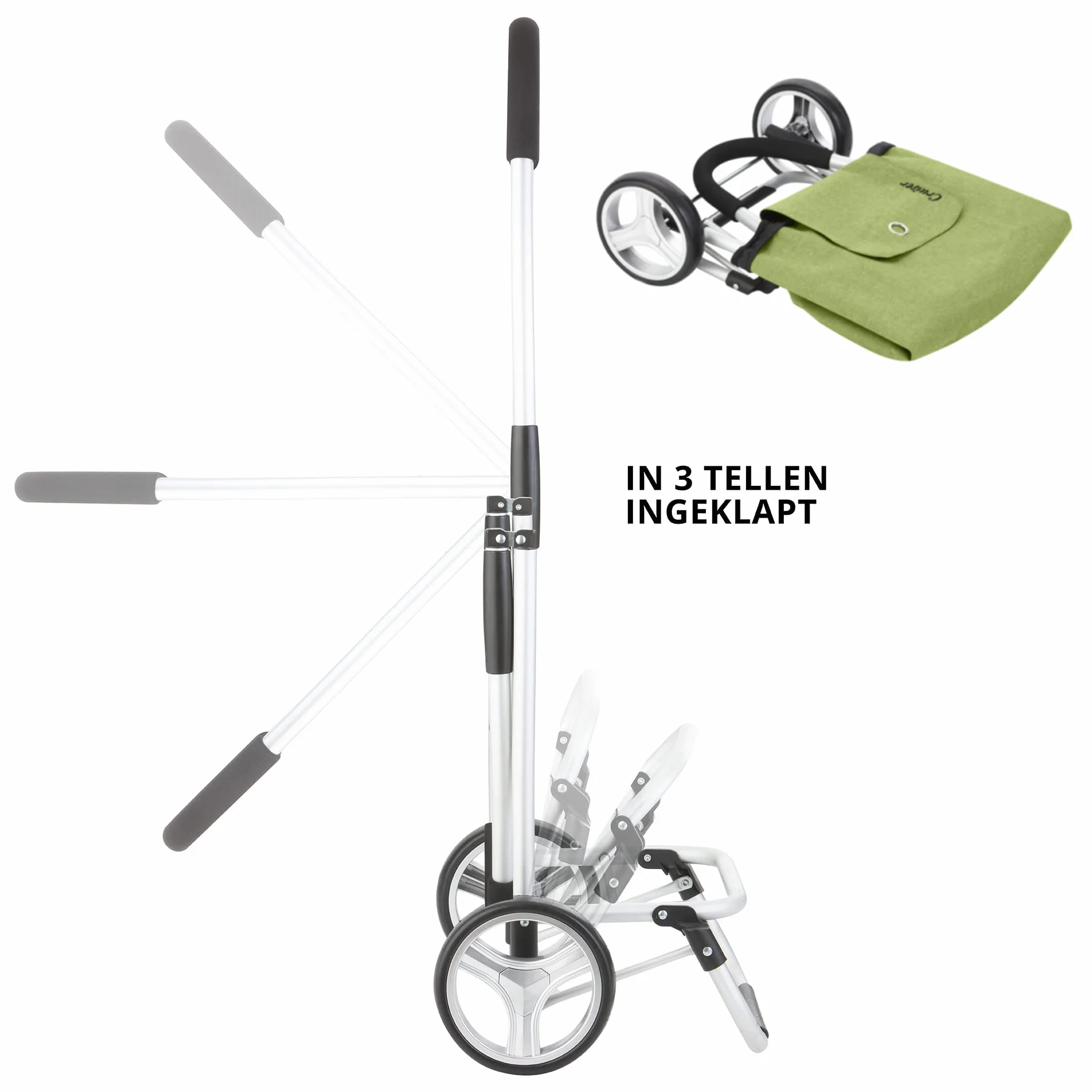 Cruiser Pliable Chariot de Course 45L Caddie à 2 Roues Vert