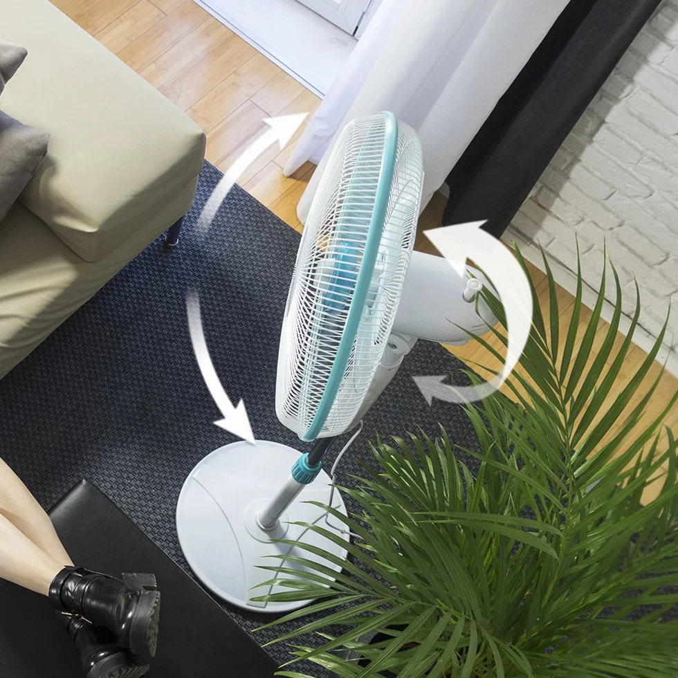 Cecotec EnergySilence 500 Ventilateur sur pied 40 W 40 cm 5 pales oscillant 3 vitesses hauteur réglable 110-130 cm moteur cuivre Blanc