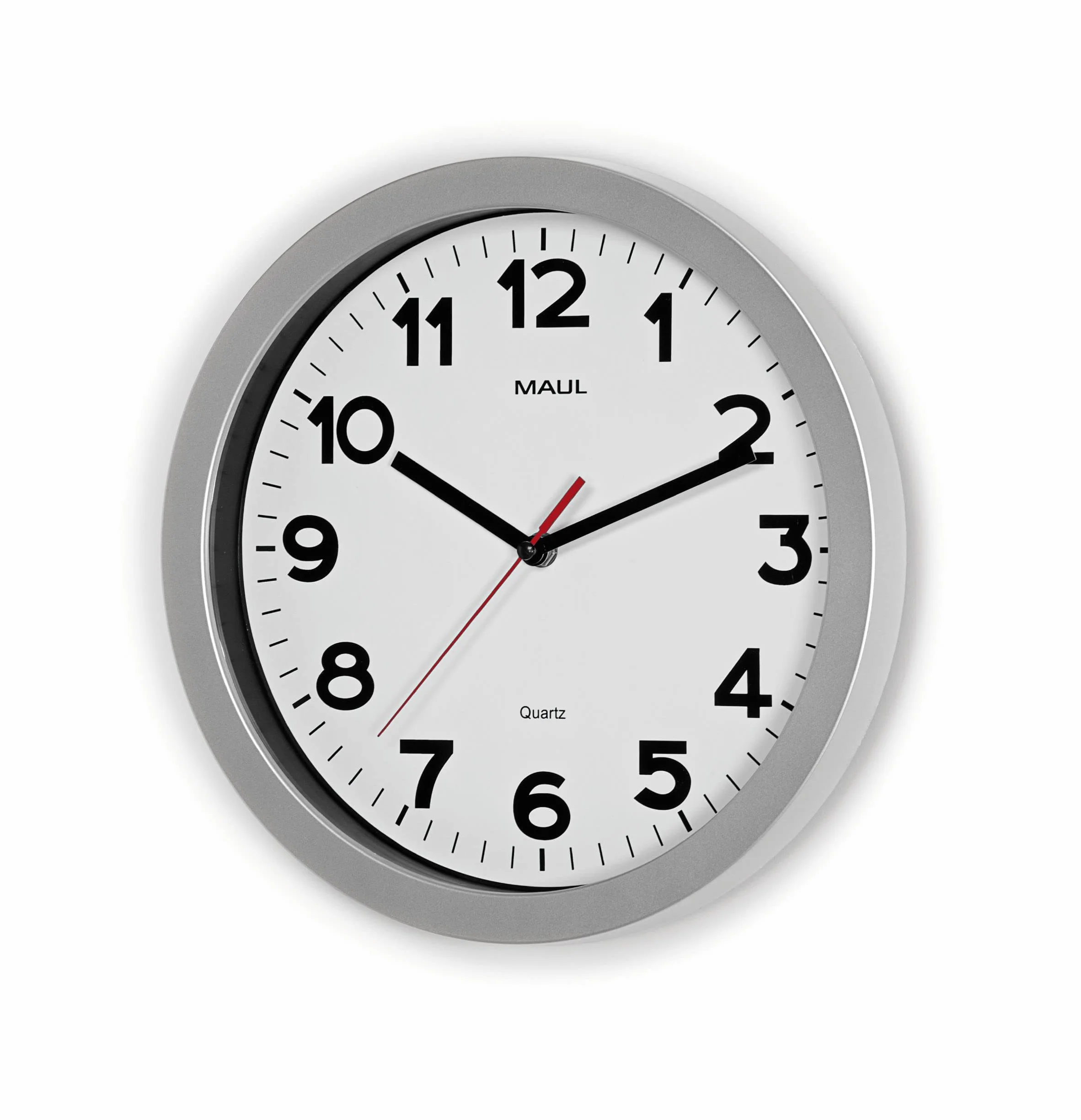 Maul Horloge Murale MAULstep 30 cm, Horloge à Quartz, Argenté