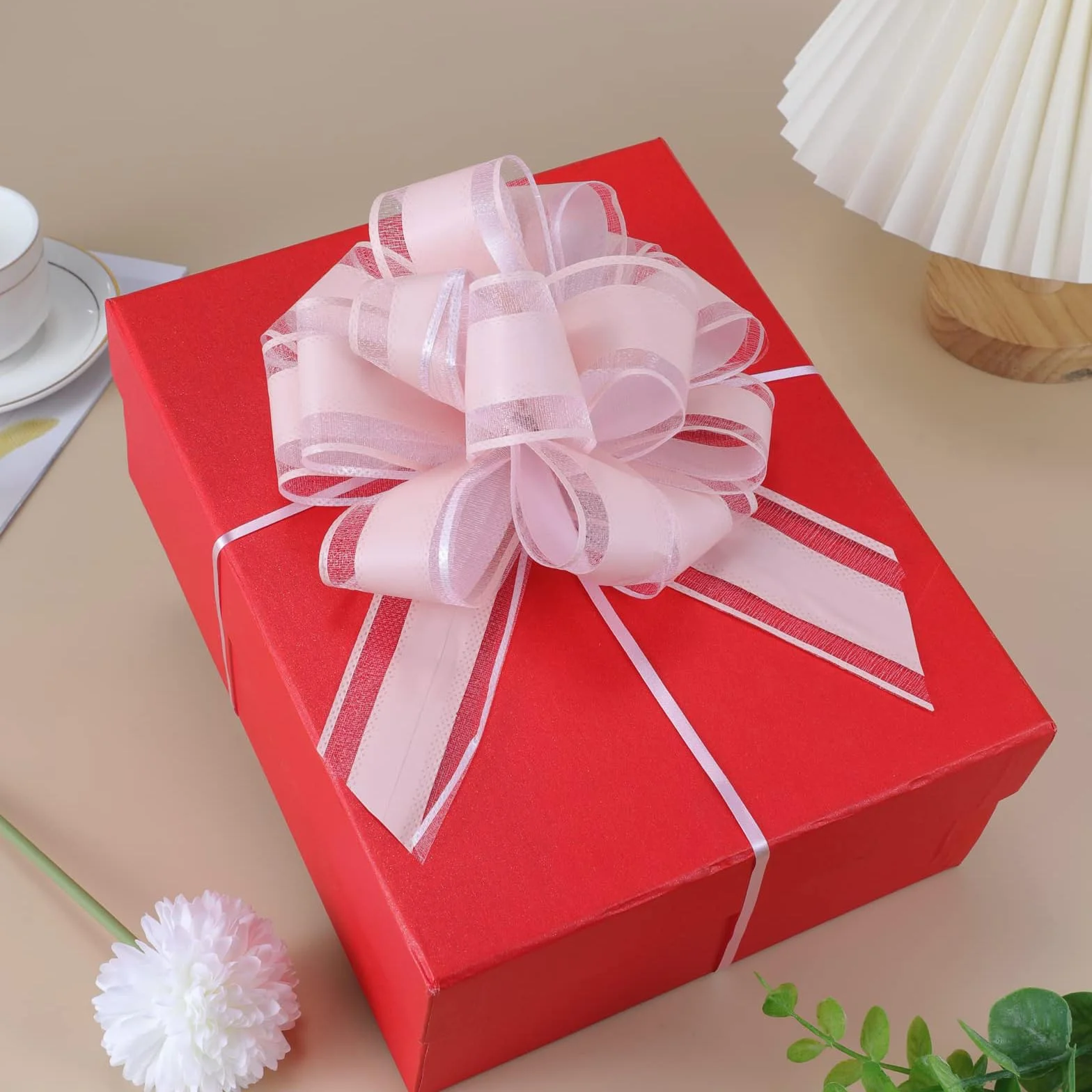 Lilbitty 5 pièces grand nœud cadeau en forme de tire-bouchon, Rose, L