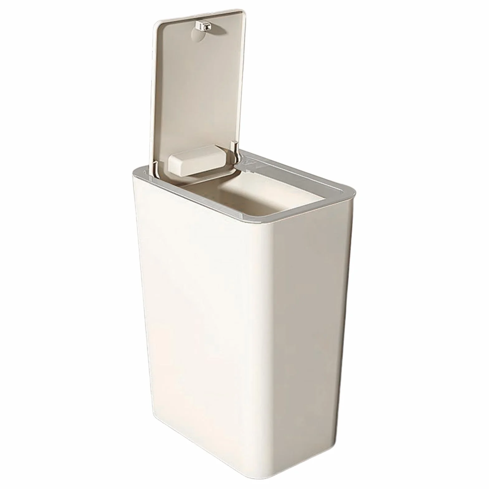 Poubelle avec couvercle 10 L - Poubelle compacte pour salle de bain, chambre