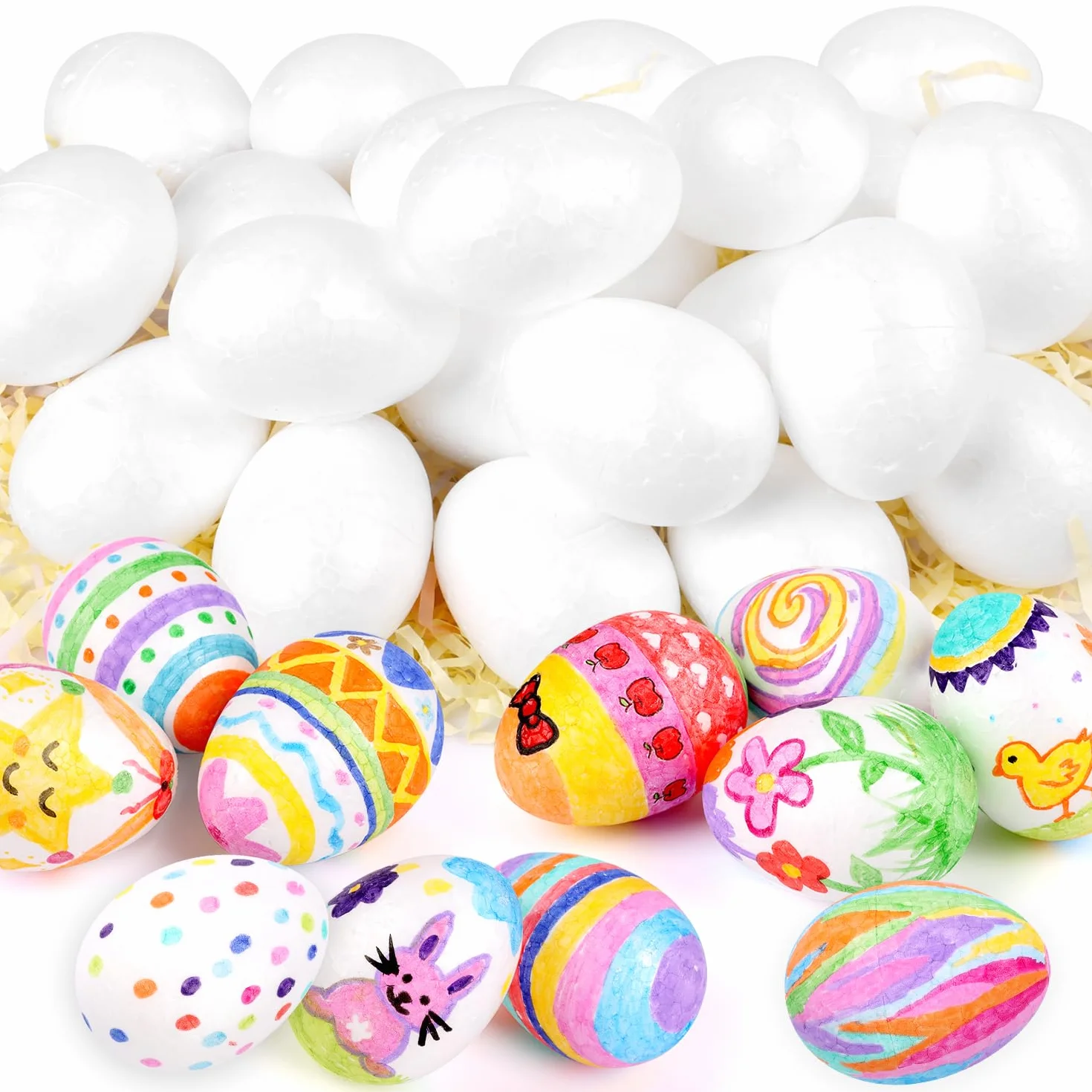 SULOLI Œufs de Pâques en Plastique 6cm Lot de 25 Décorations DIY