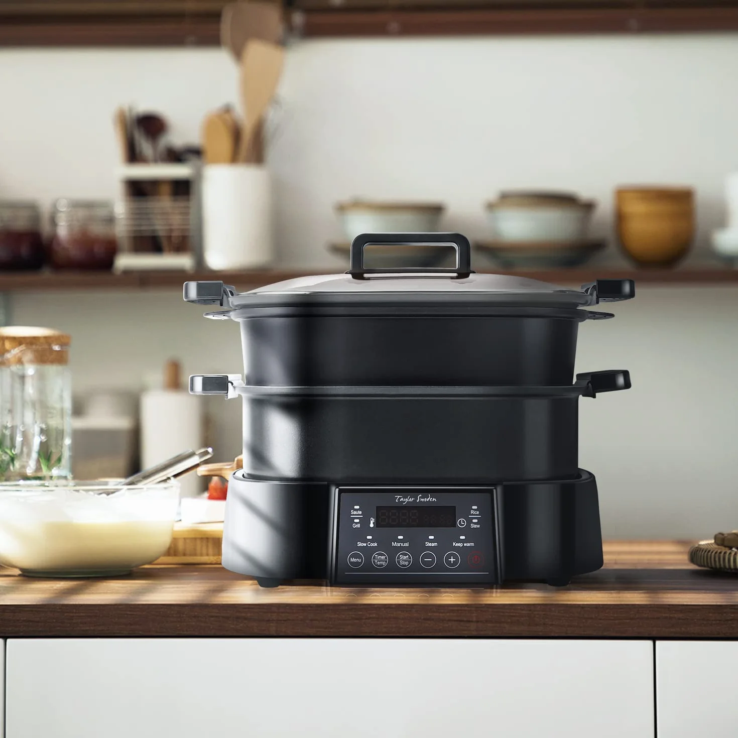 Taylor Swoden Arthur Cuiseur vapeur électrique 6L 1250W Programmable 3 Paniers empilables Sans BPA