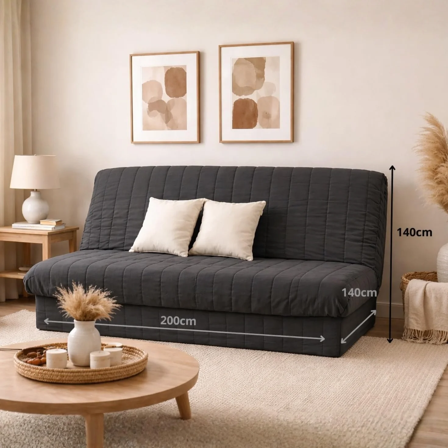 Housse De Clic Clac Matelassée Anthracite