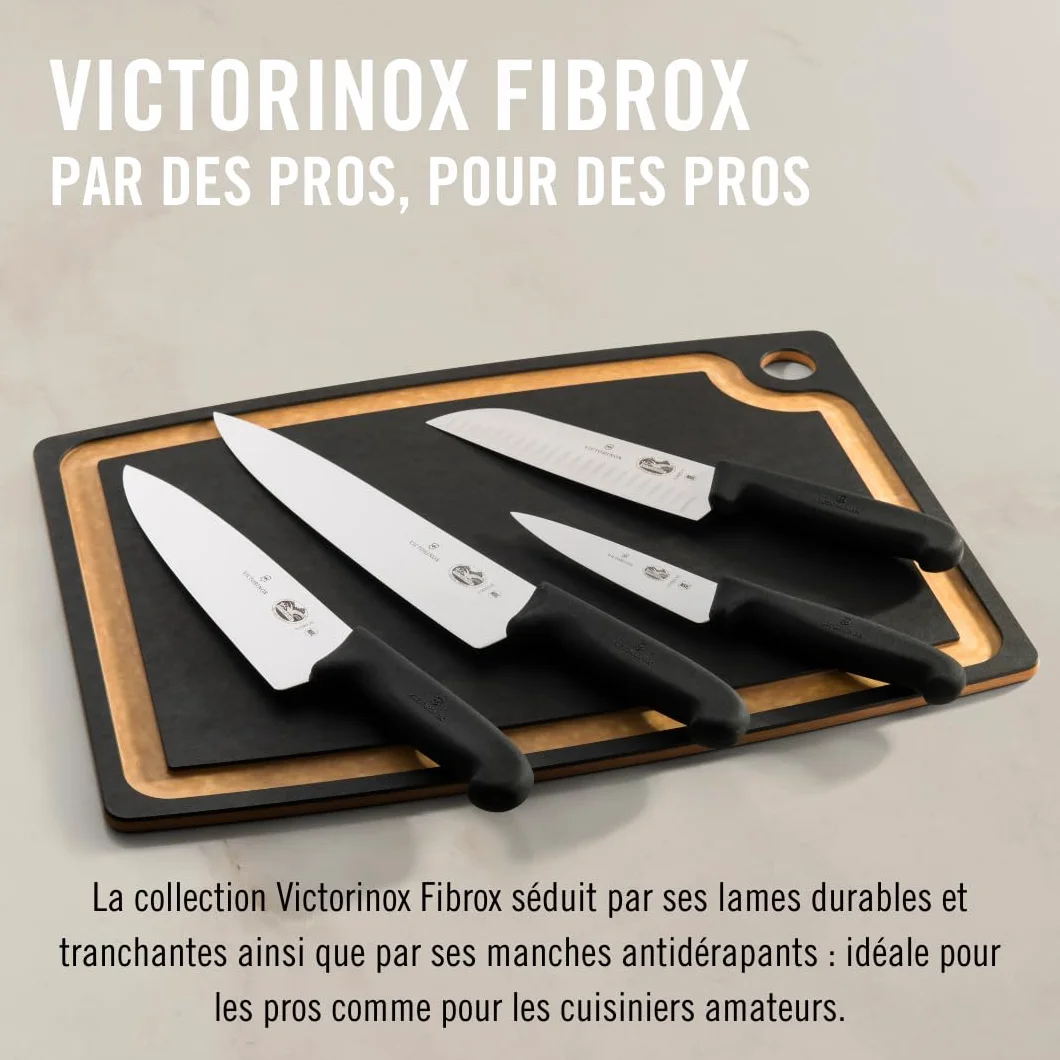 Victorinox Fibrox Couteau de chef 12 cm Lame lisse Inox Noir